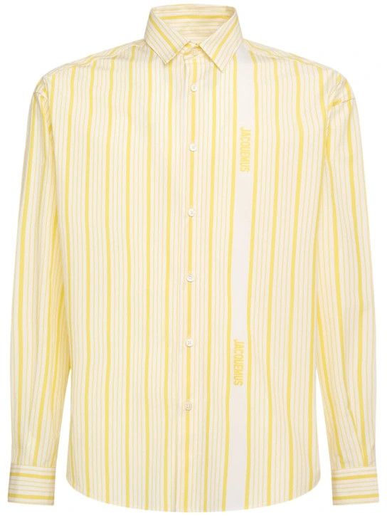 Jacquemus o1lsvrm0425 Chemise Simon Cotton Logo Shirt in Yellow/White Size US L / EU 52-54 / 3 - 1 Thumbnail