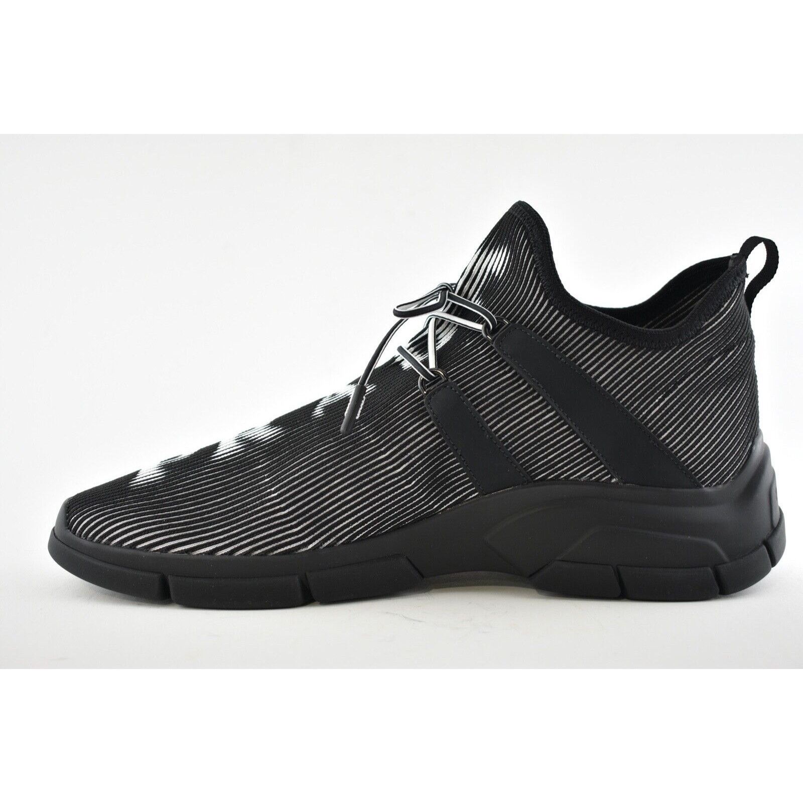 Prada Prada Logo Knit Row Sock Black White Low Flat Trainer Size US 10.5 / EU 43-44 - 9 Thumbnail