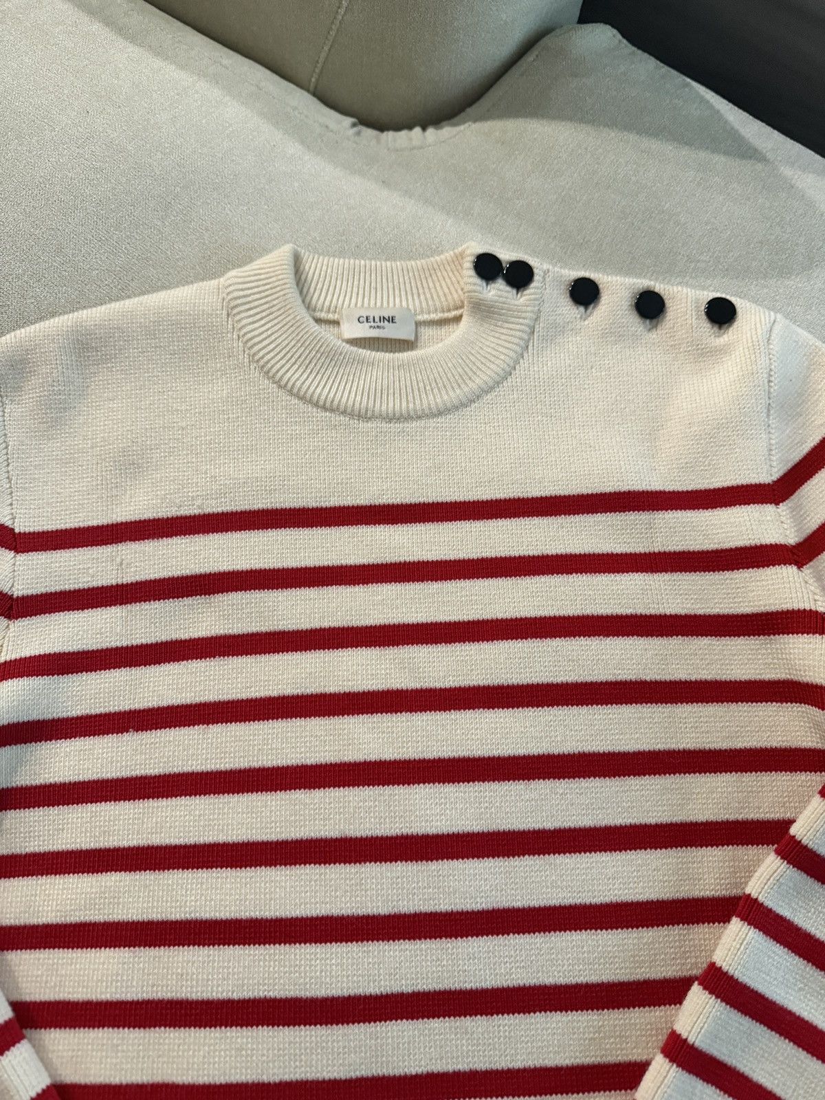 Celine Breton Stripe Crew Neck Knit Size US S / EU 44-46 / 1 - 3 Thumbnail