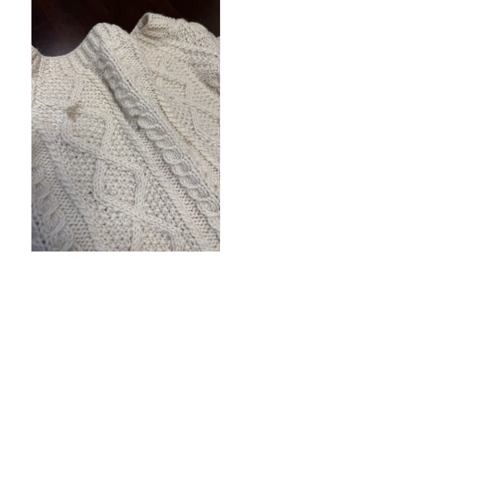 CO Bruckless Co Donegal Cardigan Shirt Women S Cream Wool Knit Raglan Crew Neck Cable Knit Button Ireland Vintage Nature Outdoor 90s Size S / US 4 / IT 40 - 9 Thumbnail