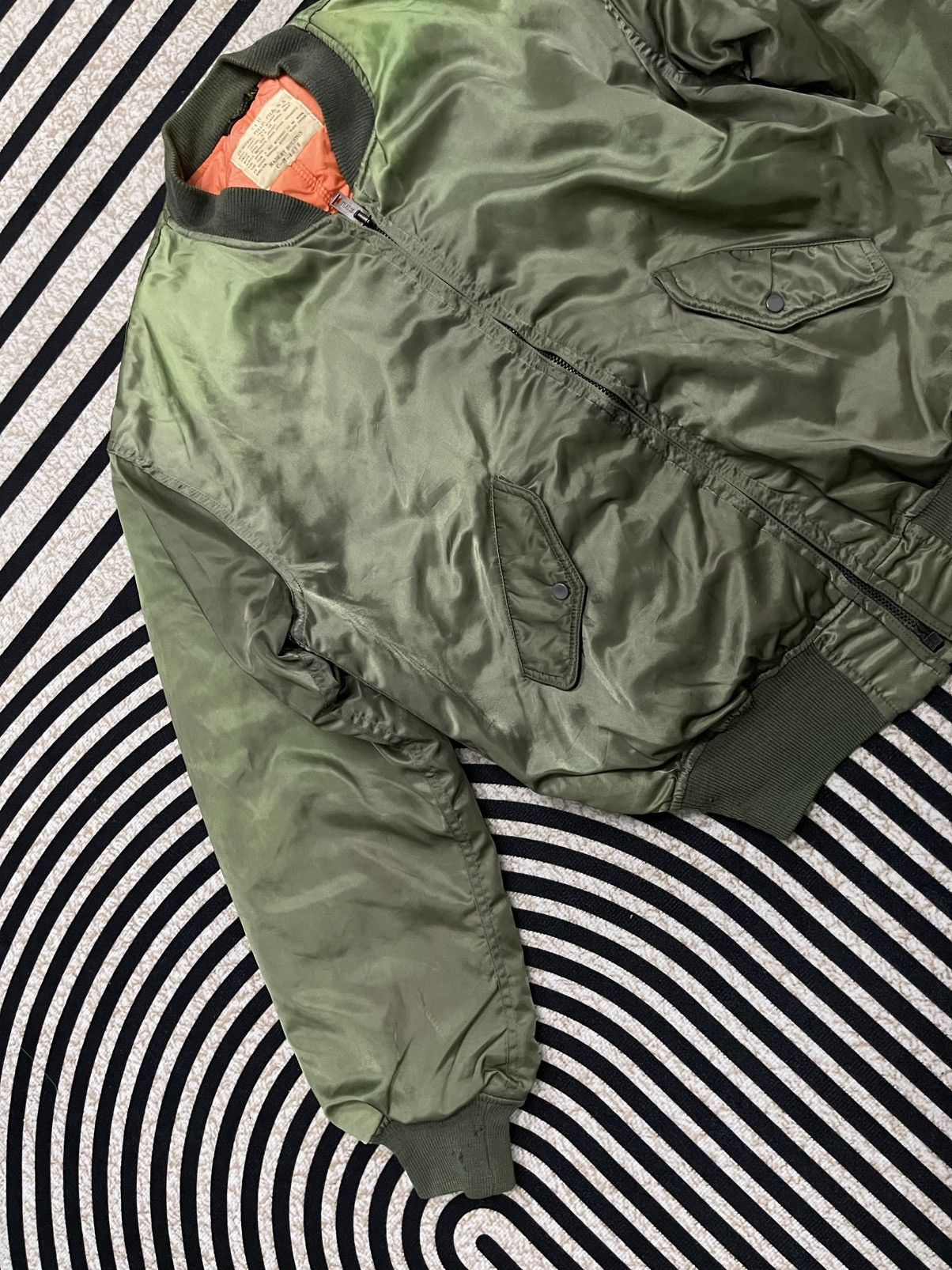 Vintage 70s HOUSTON FIELD JACKET M-1943 SUN FADED JACKET RARE Size US L / EU 52-54 / 3 - 4 Thumbnail