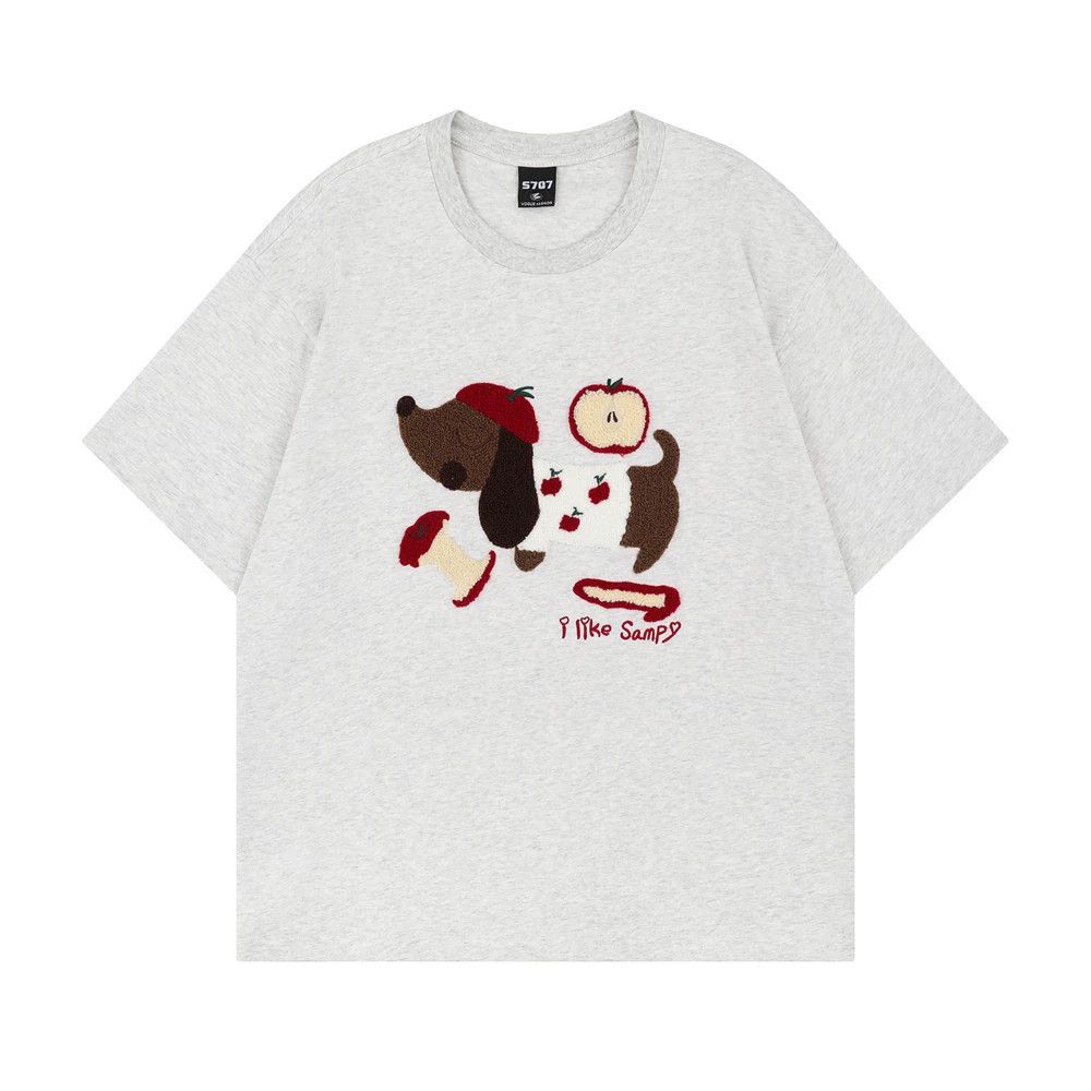 Vintage Men's hip-hop loose cartoon puppy embroidered T-shirt Size US M / EU 48-50 / 2 - 1 Thumbnail