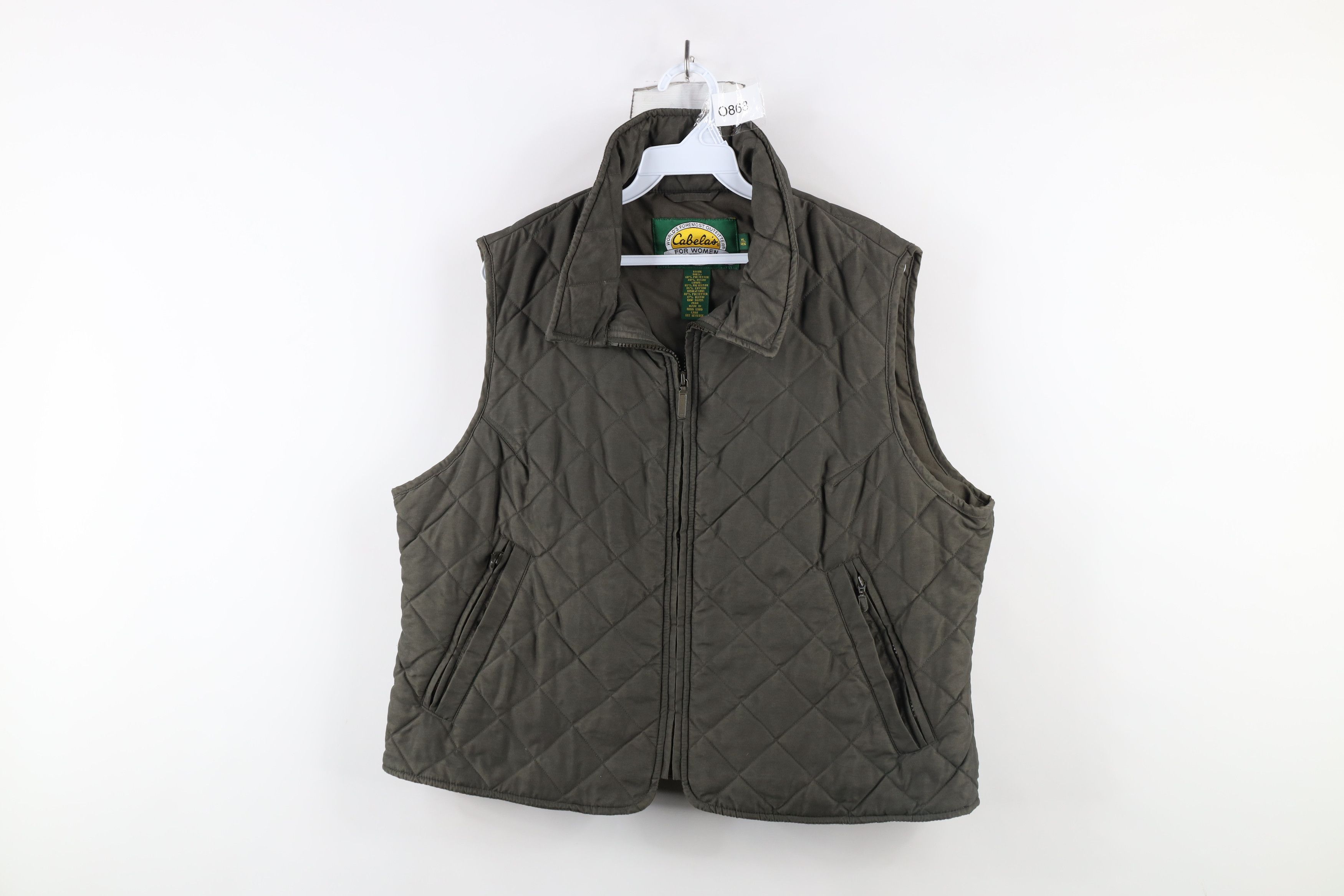 Cabelas × Vintage Vintage Cabelas Quilted Full Zip Vest Jacket Grayish Green Size XL / US 12-14 / IT 48-50 - 1 Thumbnail