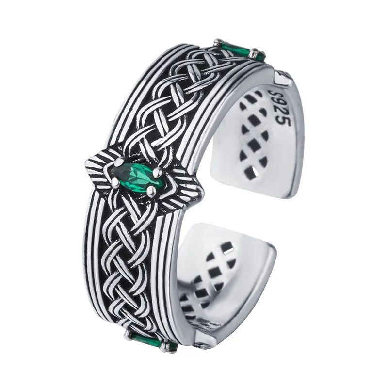 Jewelry × Vintage 925 Sterling Silver Retro Pattern Adjustable Rings Size ONE SIZE - 4 Thumbnail