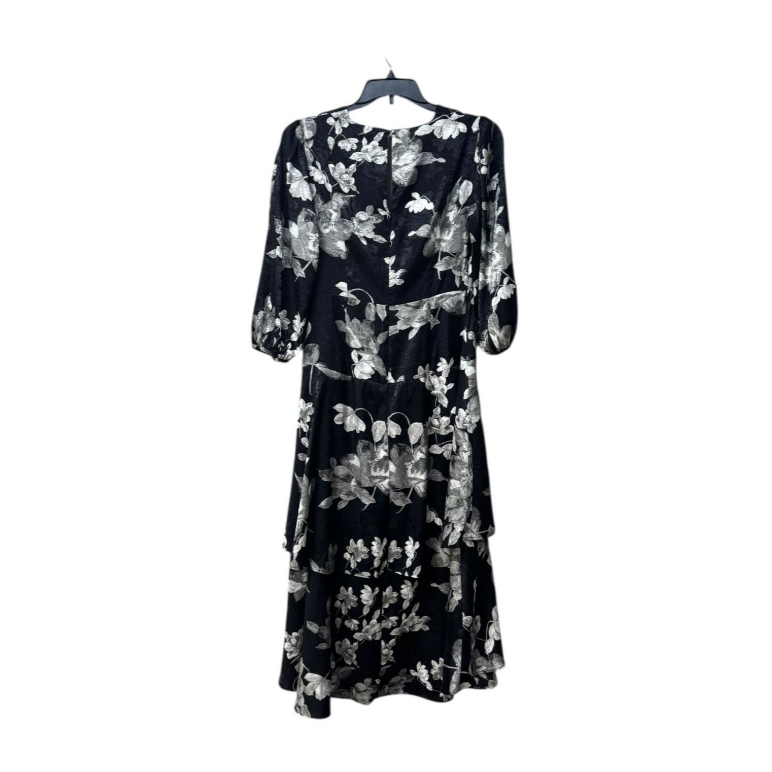Calvin Klein Calvin Klein Printed Midi Tiered Dress, Black/Silver, Sz. 10 Size M / US 6-8 / IT 42-44 - 11 Thumbnail