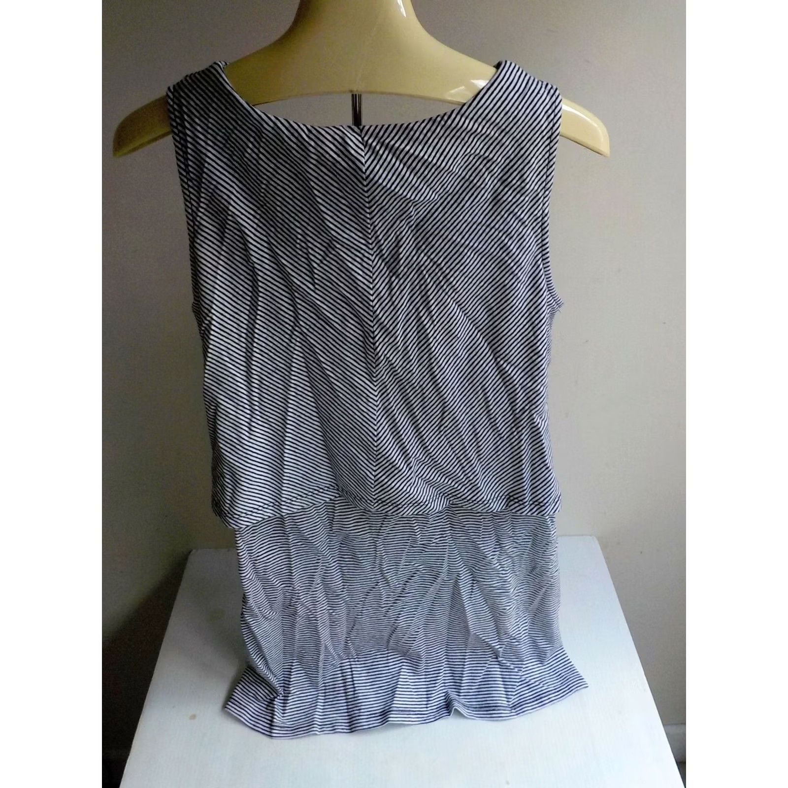 Vintage A PEA IN THE POD Sleeveless Striped Maternity V-Neck Mini Dress Black/White M NWT Size M / US 6-8 / IT 42-44 - 5 Thumbnail