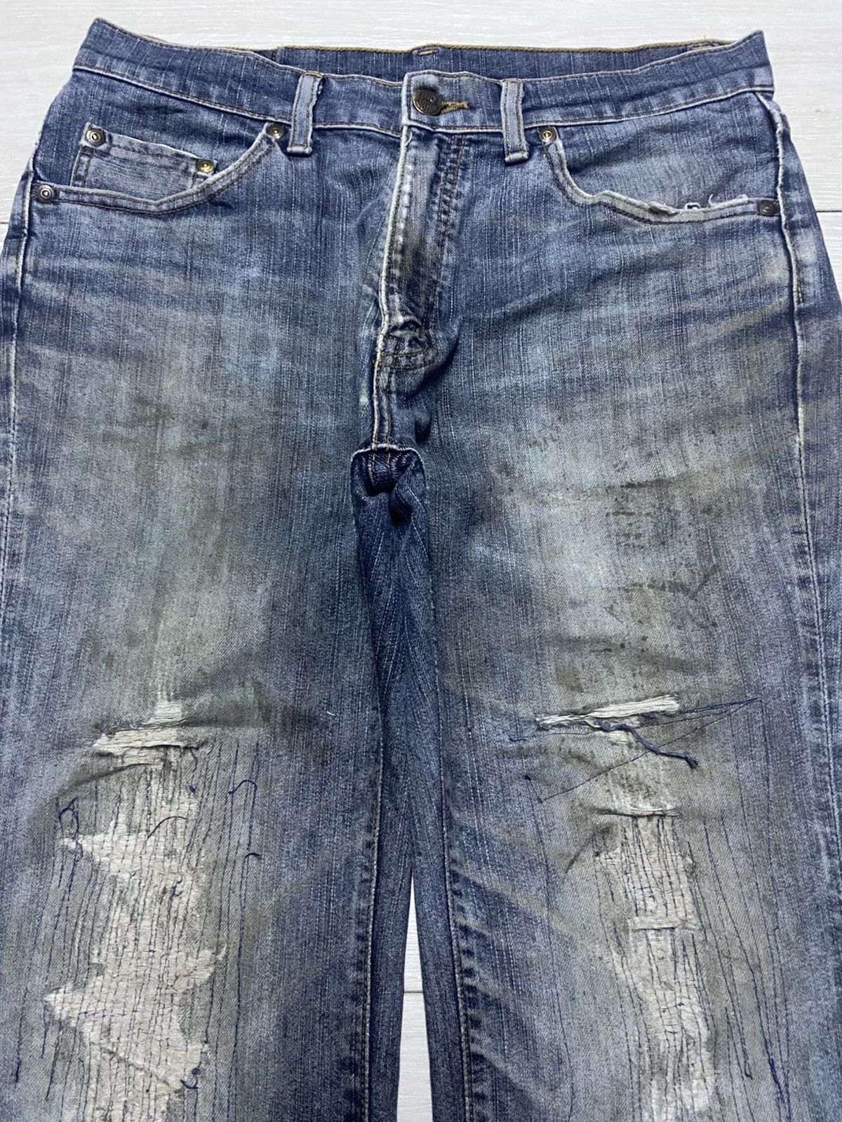 Big John Vintage Big John Japan Grunge Distressed Repair Jeans Size US 30 / EU 46 - 3 Thumbnail
