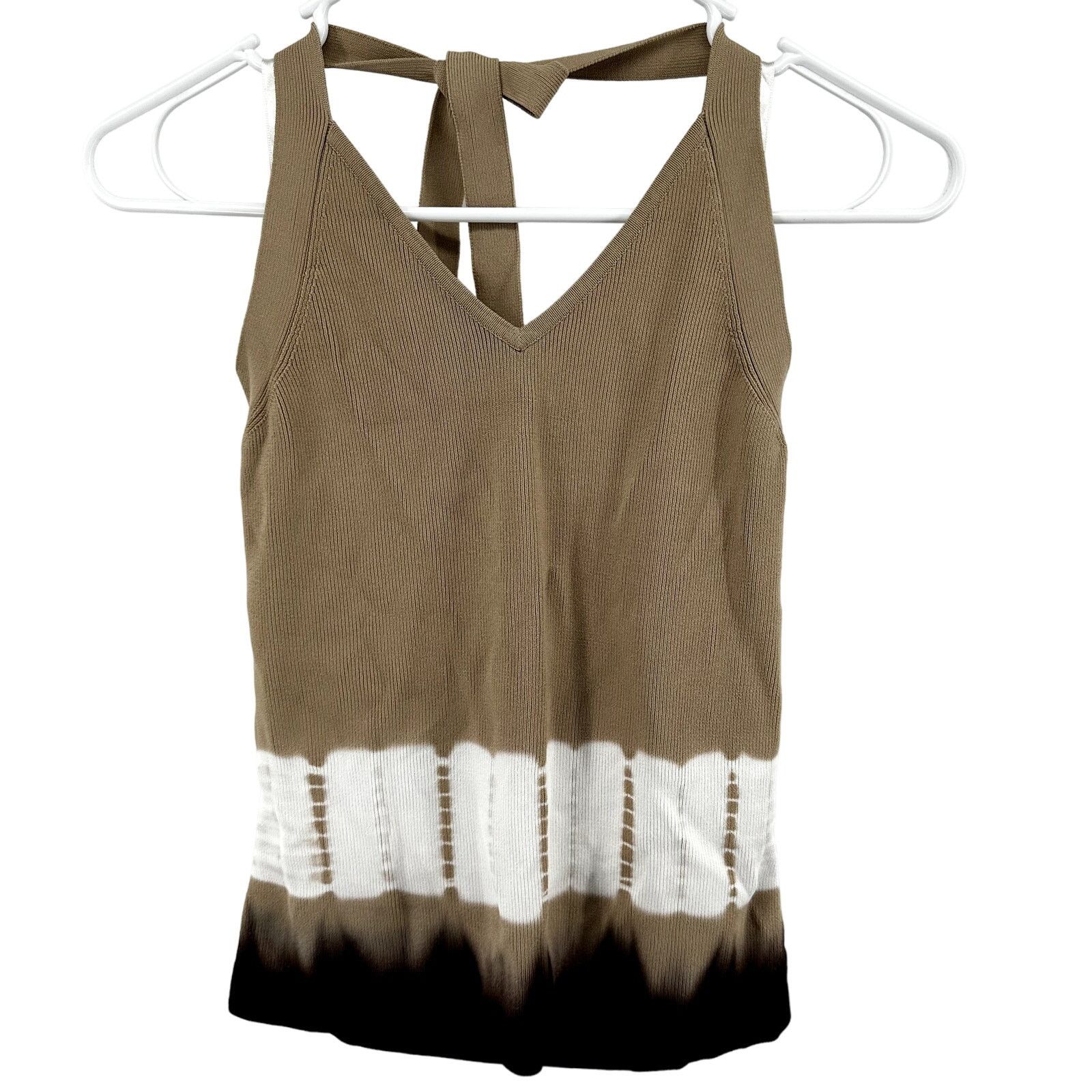 Other Cyrus Knit Halter Top Colorblock Adjustable Stretch Tan M Size M / US 6-8 / IT 42-44 - 1 Thumbnail