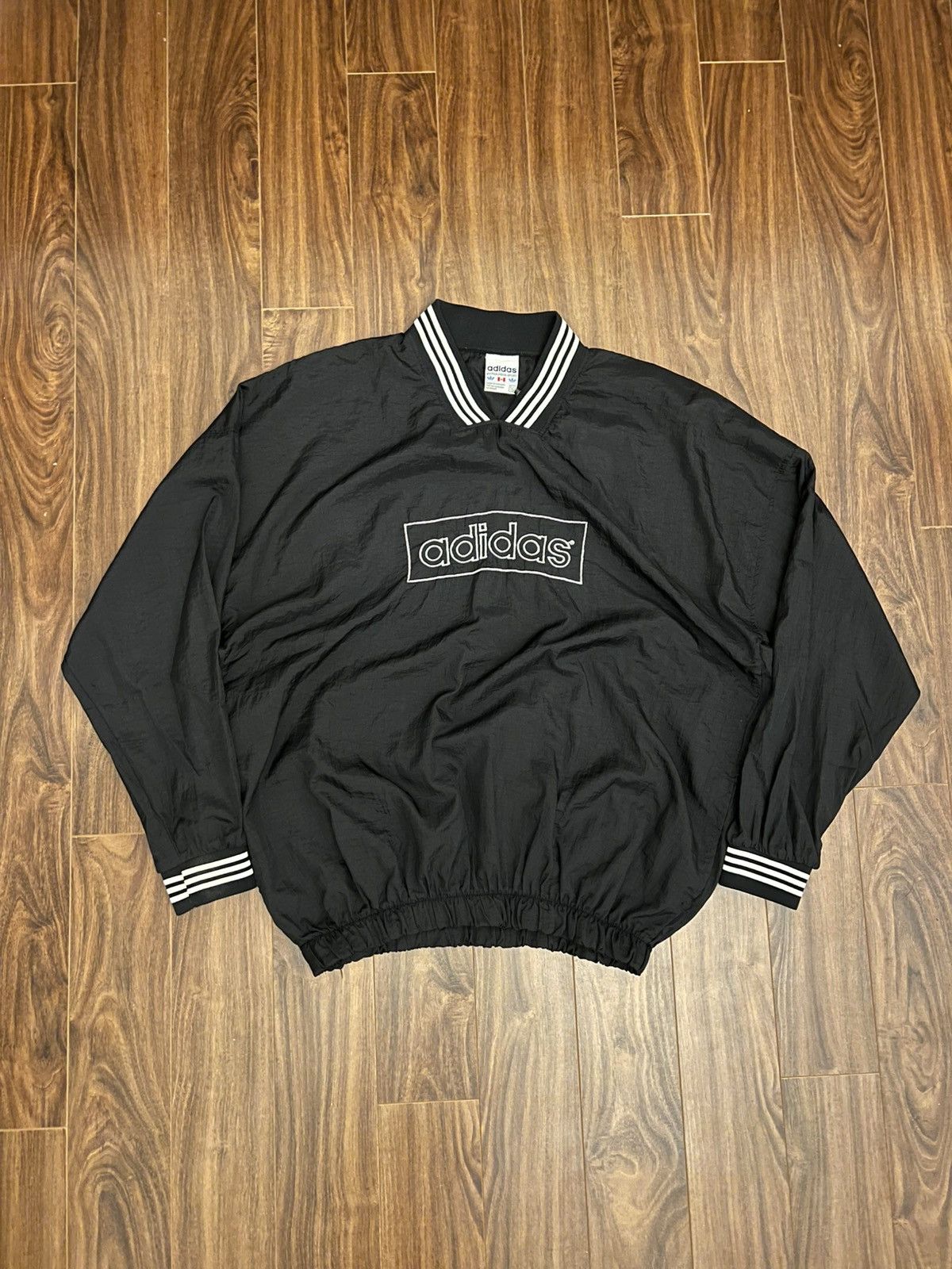 Adidas Vintage 90s Adidas Box Logo Windbreaker Size US L / EU 52-54 / 3 - 1 Thumbnail