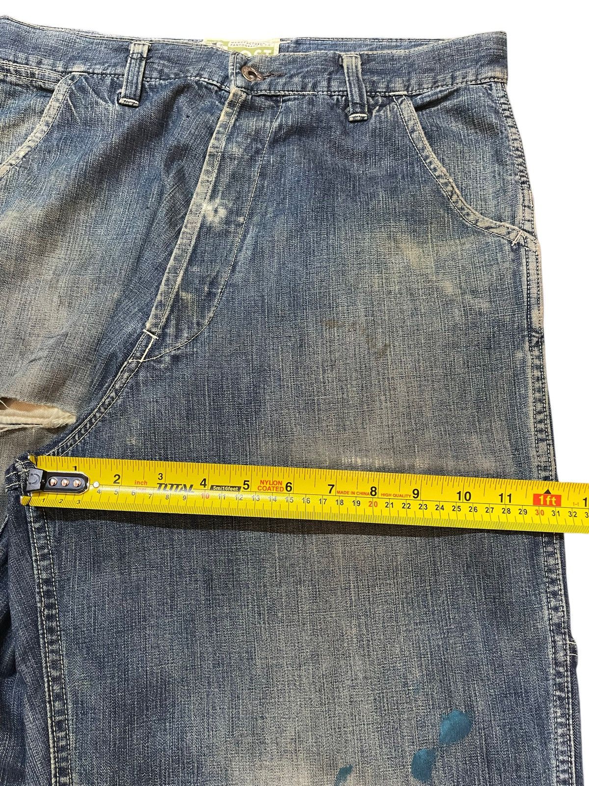 Post Overalls Vintage Japan Post Overall Mud Wash Style Ripped Baggy Jeans Size US 30 / EU 46 - 15 Thumbnail