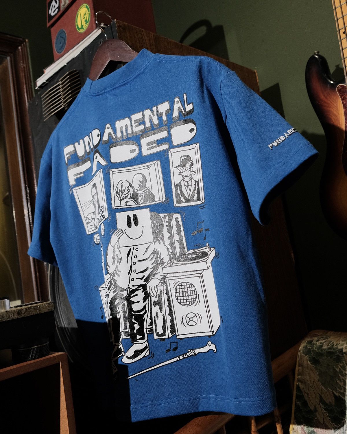 Fundamental Faded Blue Room Boxyfit Tshirt 350GSM