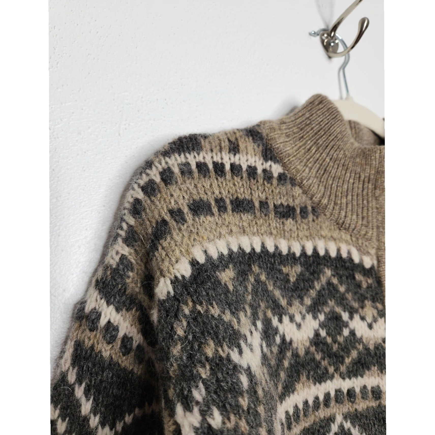 Vintage VINTAGE American Eagle Wool Zip Sweater Cottage Grandma Large Knit Nature Art Shirt Womens Size L / US 10 / IT 46 - 3 Thumbnail