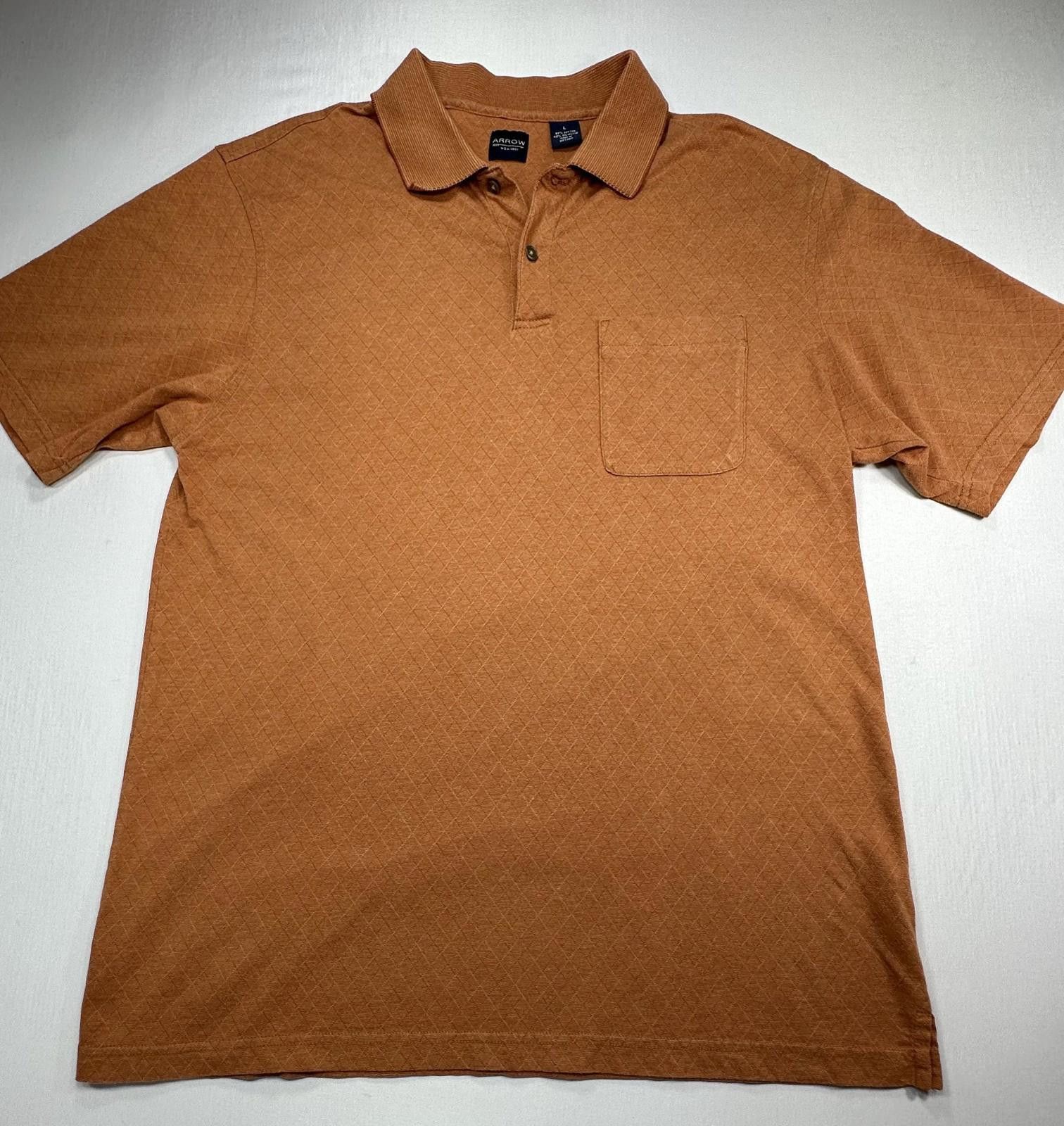 Arrow Arrow 1/4 Button Pocket Short Sleeve Polo Shirt Rust Men's L Size US L / EU 52-54 / 3 - 1 Thumbnail