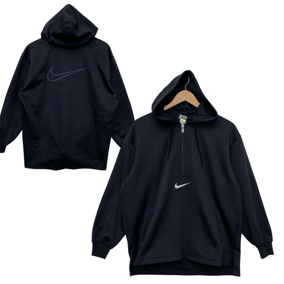 Nike Vintage 90s Nike Air Swoosh Half Zipper Hoodie | L | Swag Size US L / EU 52-54 / 3 - 1 Thumbnail