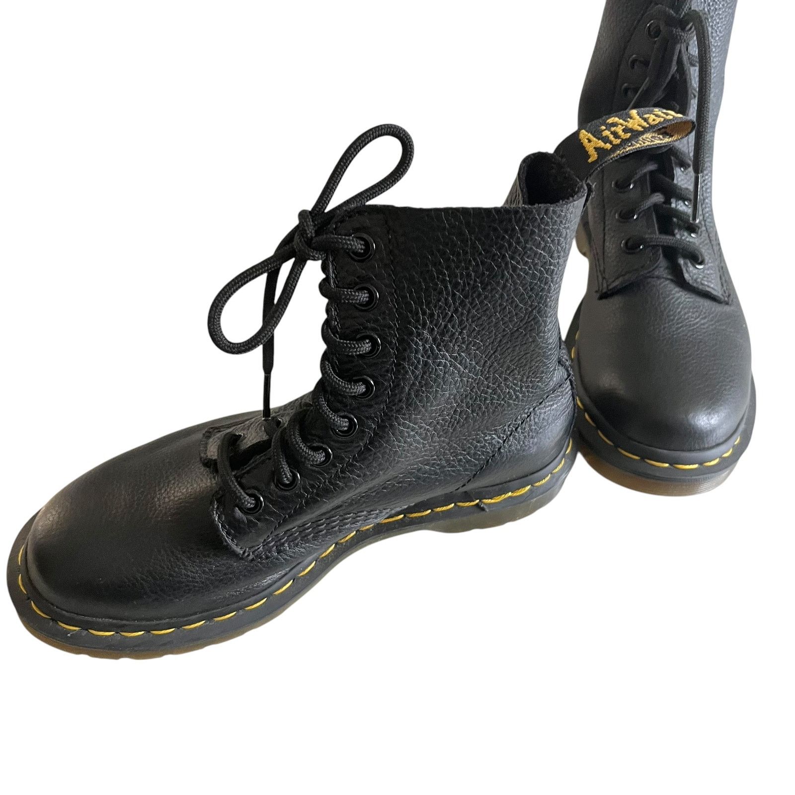Dr. Martens Dr. Martens 1460 Pascal Bex Black Leather Lace Up Boots Size US 5 / IT 35 - 3 Thumbnail