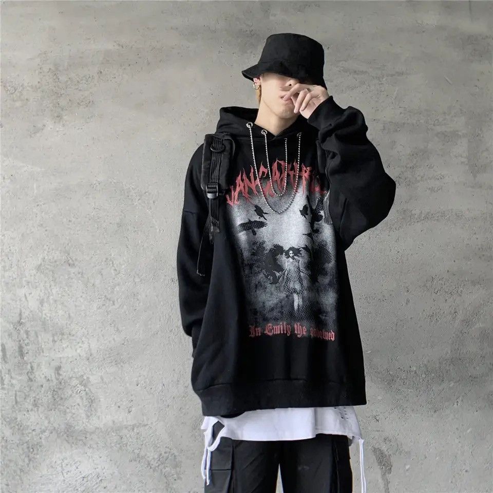Japanese Brand × Vintage Streetwear Devil girl print Hoodie Pink Gothic style Size US XL / EU 56 / 4 - 4 Thumbnail