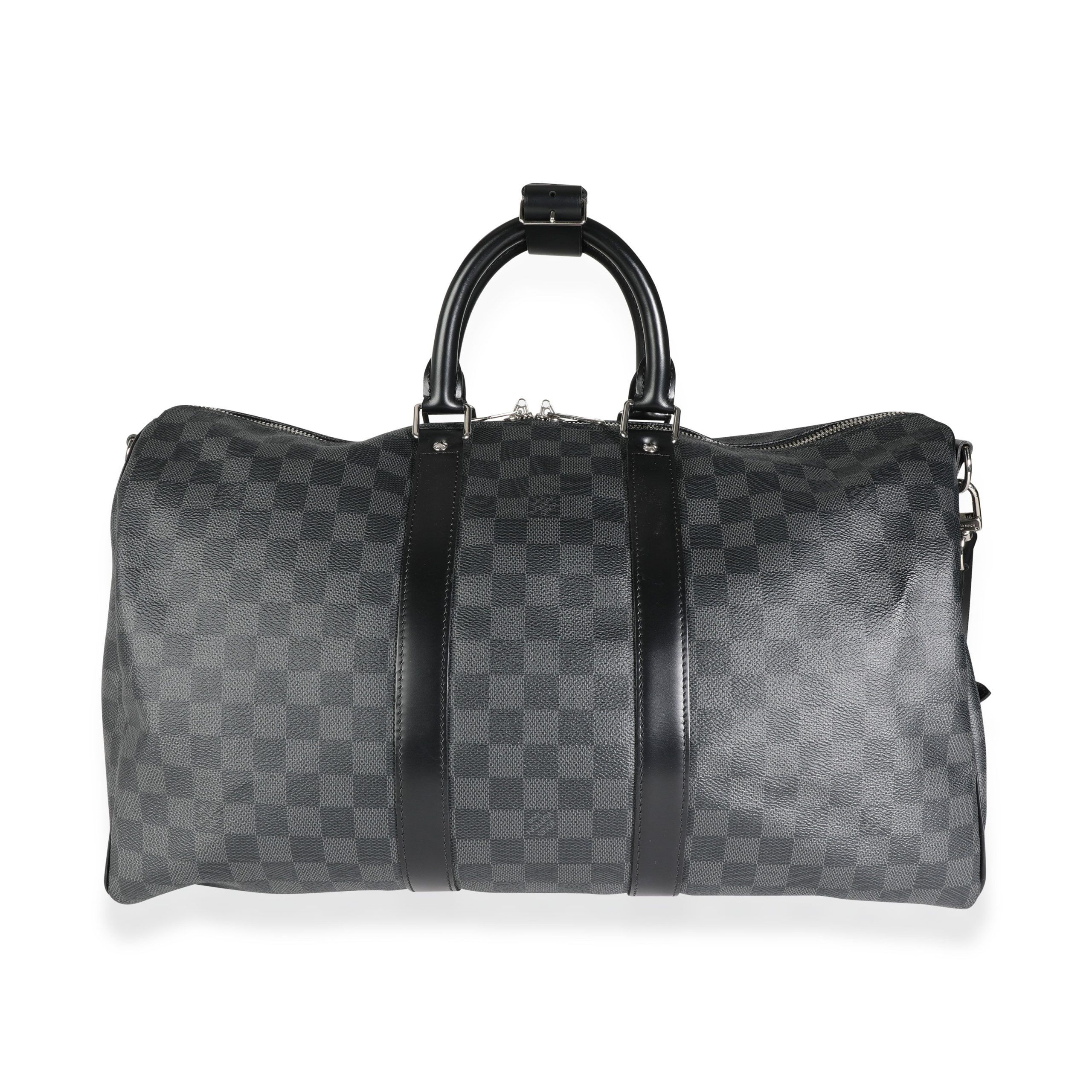 image of Louis Vuitton Damier Graphite Keepall Bandoulière 45 in Black, Women's