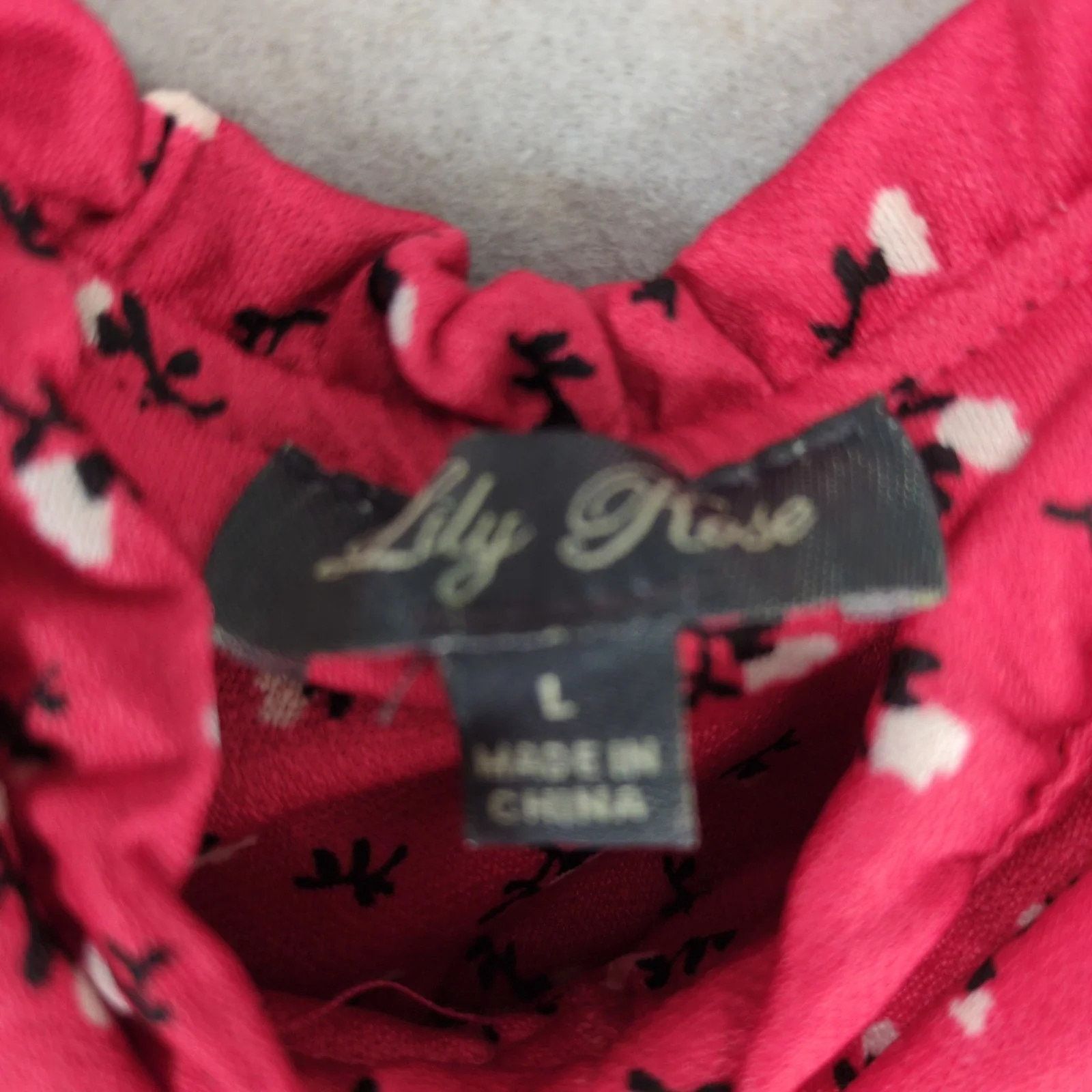 Other Lily Rose Red White Floral Y2K Babydoll Mini Dress Sz L Size L / US 10 / IT 46 - 3 Thumbnail