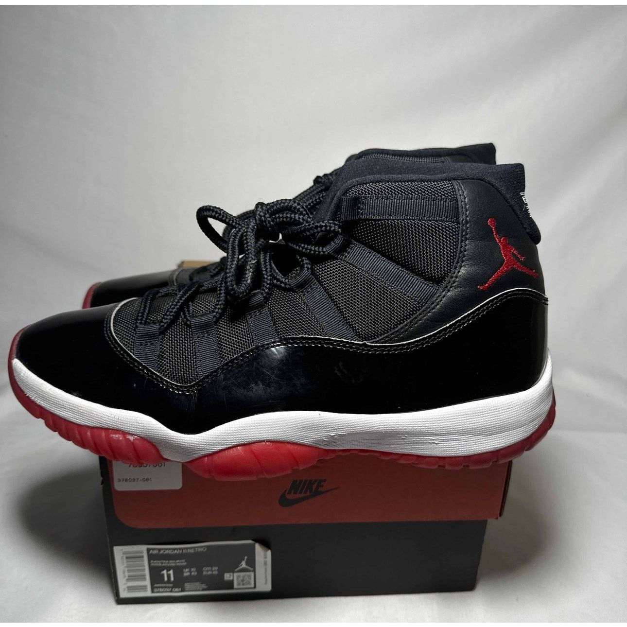 Jordan Brand × Nike Size 11 - Nike Air Jordan 11 Retro Bred 2019 Men's Shoes Size US 11 / EU 44 - 8 Thumbnail