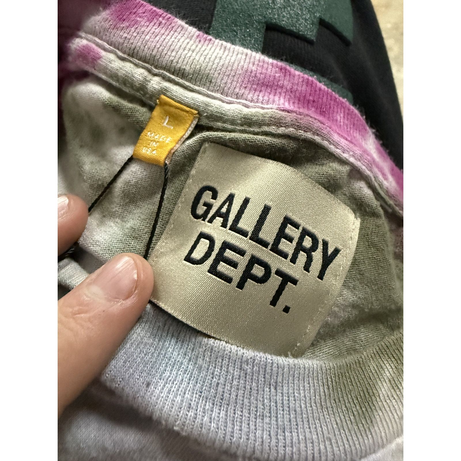 Gallery Dept. Gallery Tee Tie Dye ATK Green Purple Used Large Size US L / EU 52-54 / 3 - 2 Thumbnail