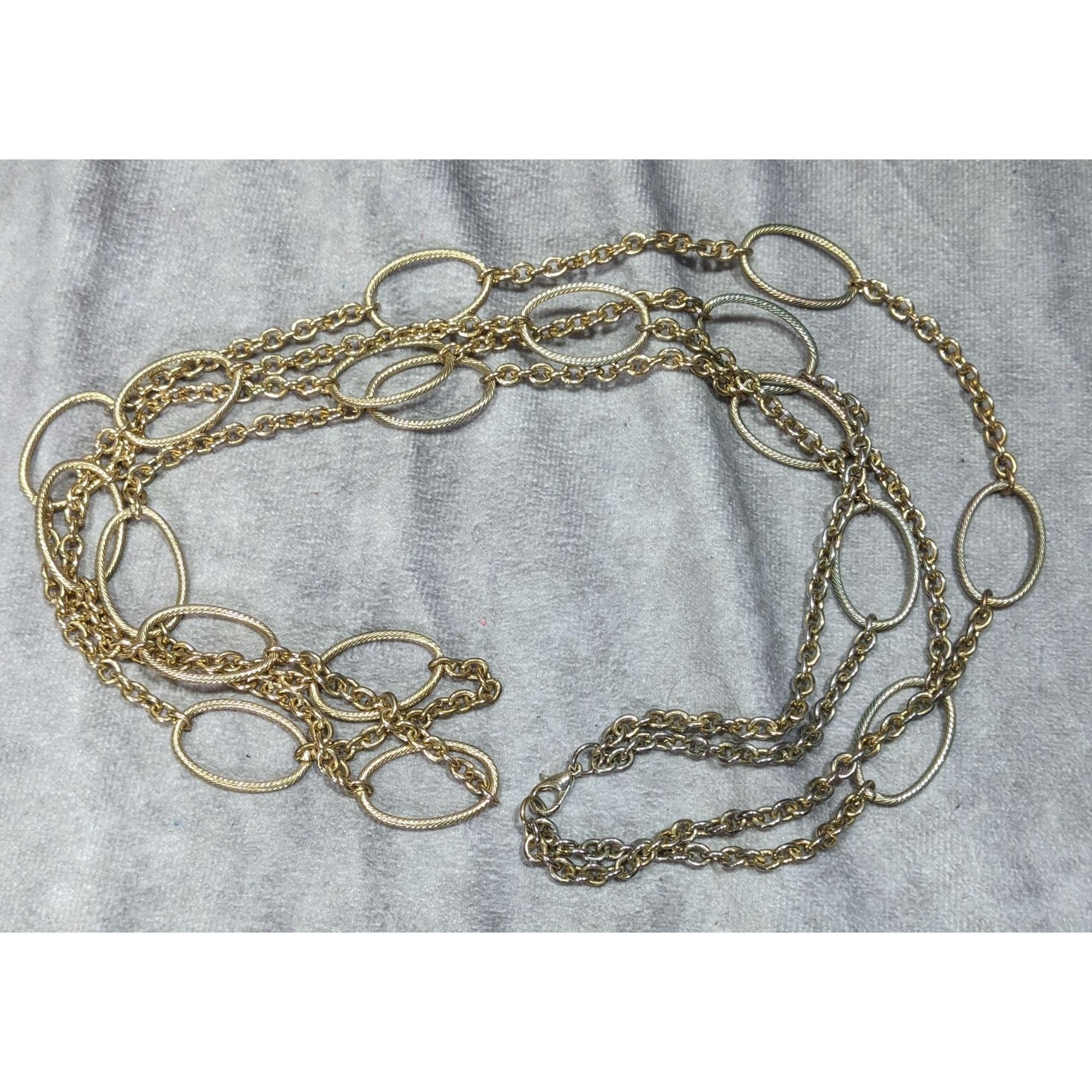 Other Layered Oval Link Gold Tone Statement Necklace Size ONE SIZE - 6 Thumbnail