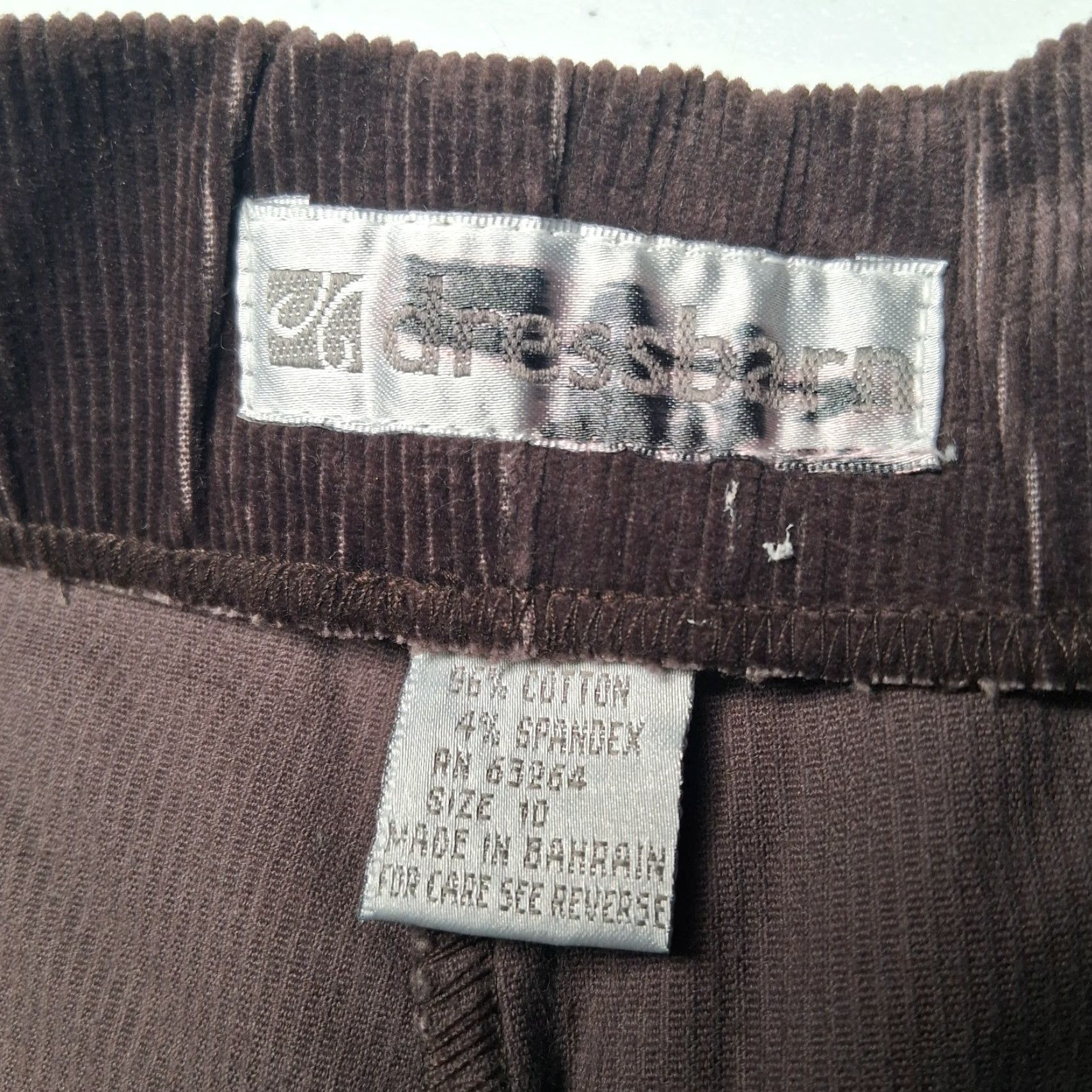 Vintage VINTAGE Dressbarn Corduroy Hollywood Pants Women 10 Brown Stretch Elastic Read Size 32" / US 10 / IT 46 - 3 Thumbnail