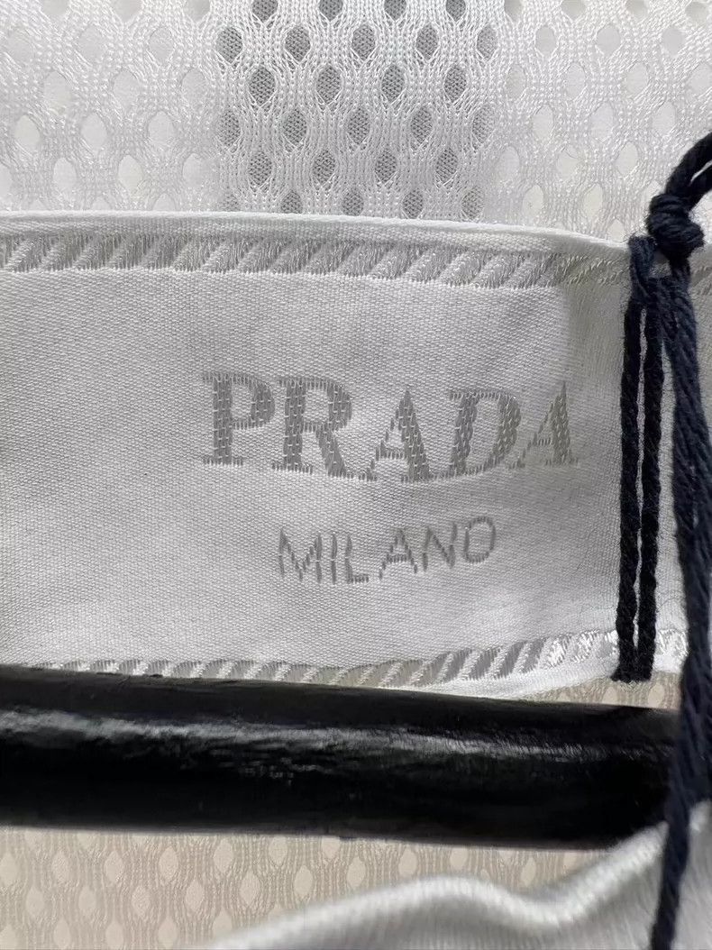 Prada Prada White Logo Short Sleeve TShirt -2505 Size US L / EU 52-54 / 3 - 6 Thumbnail