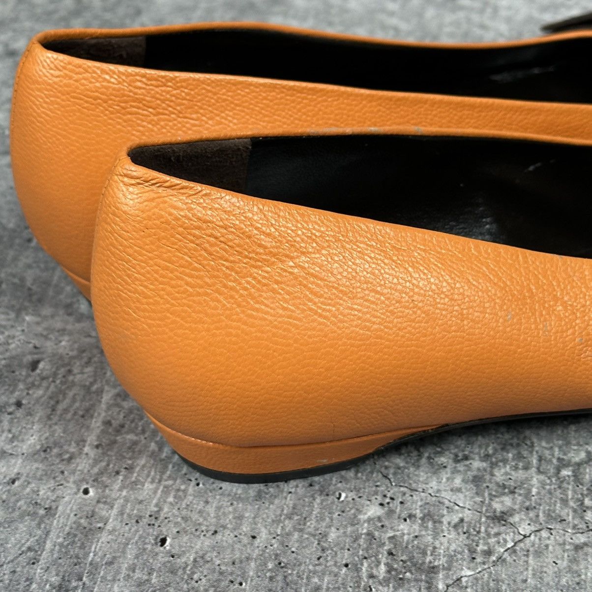 Miu Miu Vintage Miu Miu Bow Pointed Toe Leather Shoe Orange Sz 37 Size US 7 / IT 37 - 10 Thumbnail