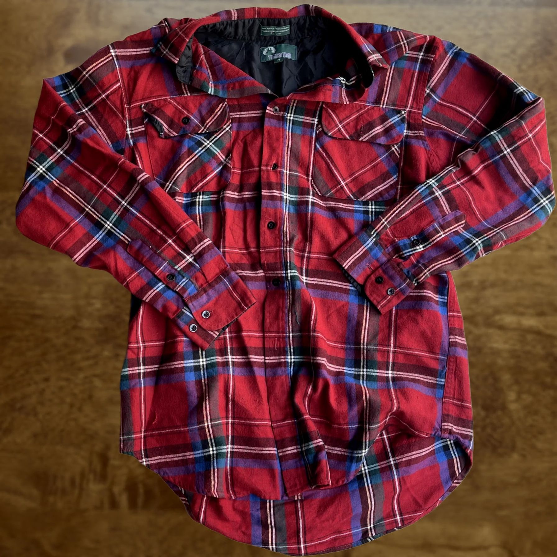 Vintage Timber Trail Flannel Shirt Mens M Red Plaid Lined Snap Long Sleeve Workwear Size US M / EU 48-50 / 2 - 1 Thumbnail