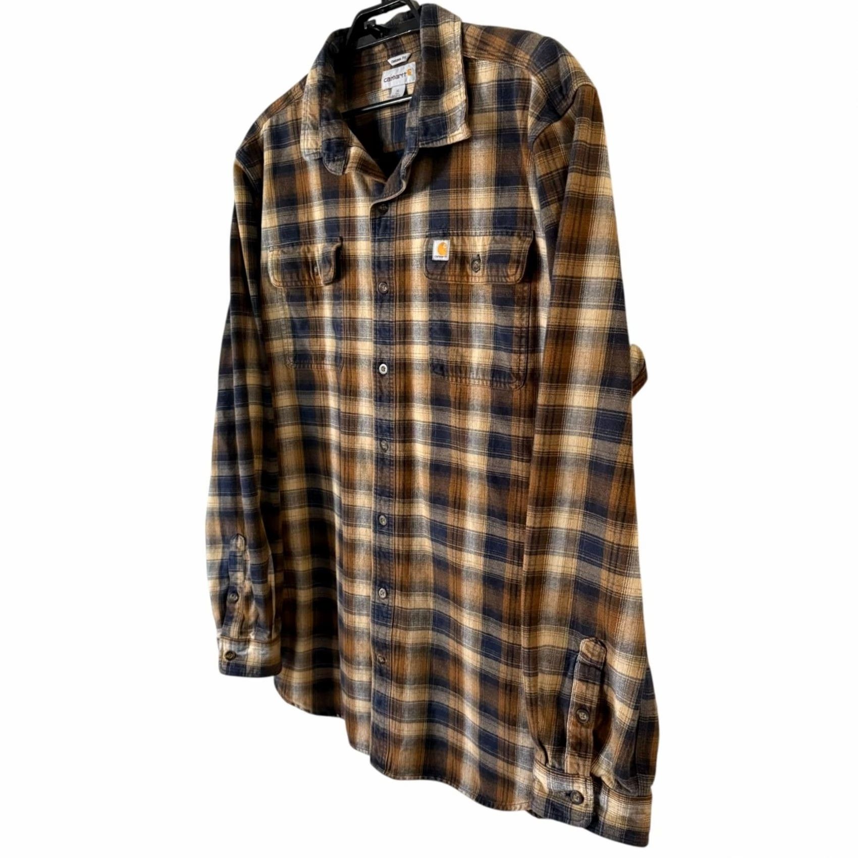 Carhartt Carhartt Heavyweight Plaid Flannel Shirt Brown Original-Fit XLT Mens Cotton Size US XL / EU 56 / 4 - 2 Thumbnail