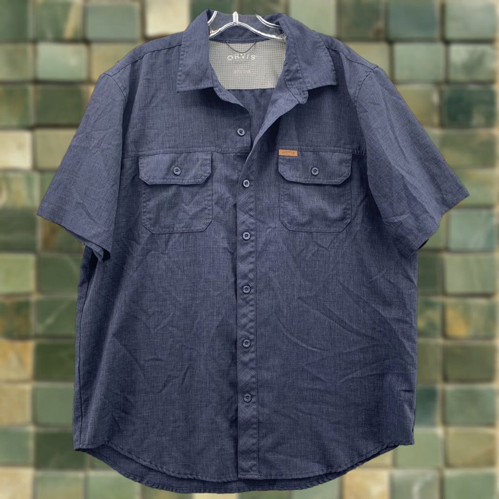 Orvis Orvis Tech Shirt Men's Large Navy Outdoor Hiking Fishing Performance Gorpcore Mens Size US L / EU 52-54 / 3 - 1 Thumbnail