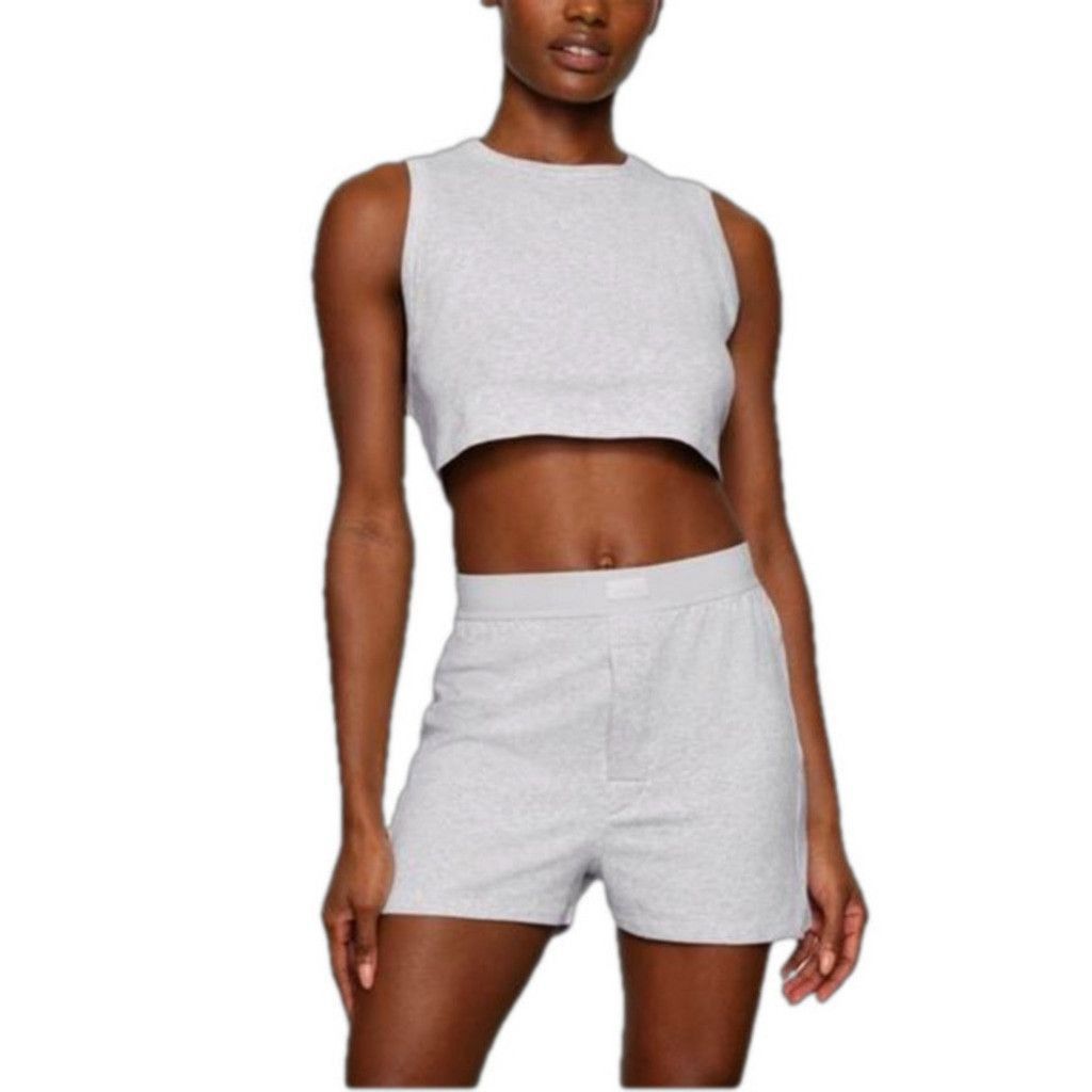 SKIMS Skims Boyfriend Loose Boxer Short Light Heather Grey XXS Size 24" / US 00 / IT 34 - 1 Thumbnail