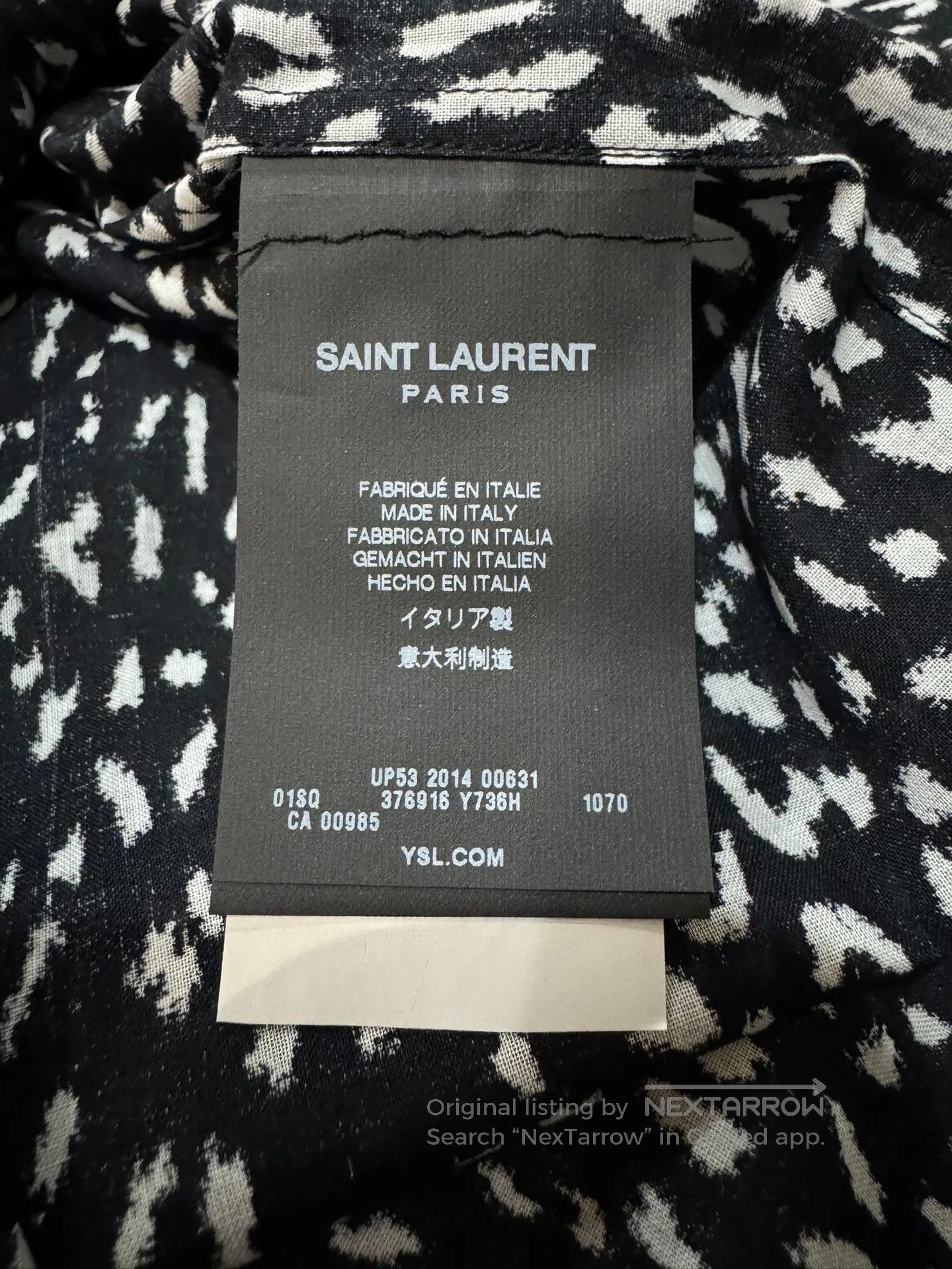 Saint Laurent Paris Saint Laurent Paris Black Leopard Print Shirt| Size XS / US 0-2 / IT 36-38 - 6 Thumbnail