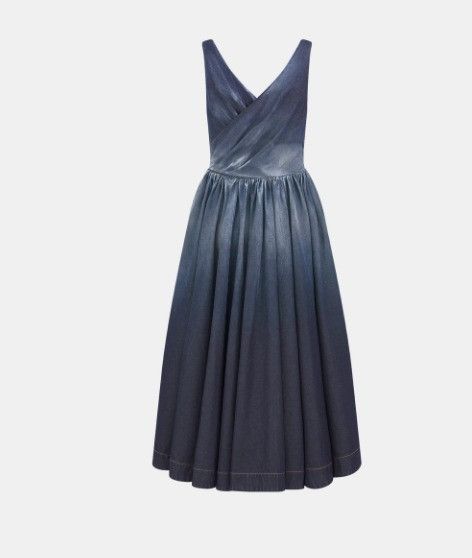 Dior o1w1db11124 Flared Mid-Length Dress in Gradient Blue | Grailed