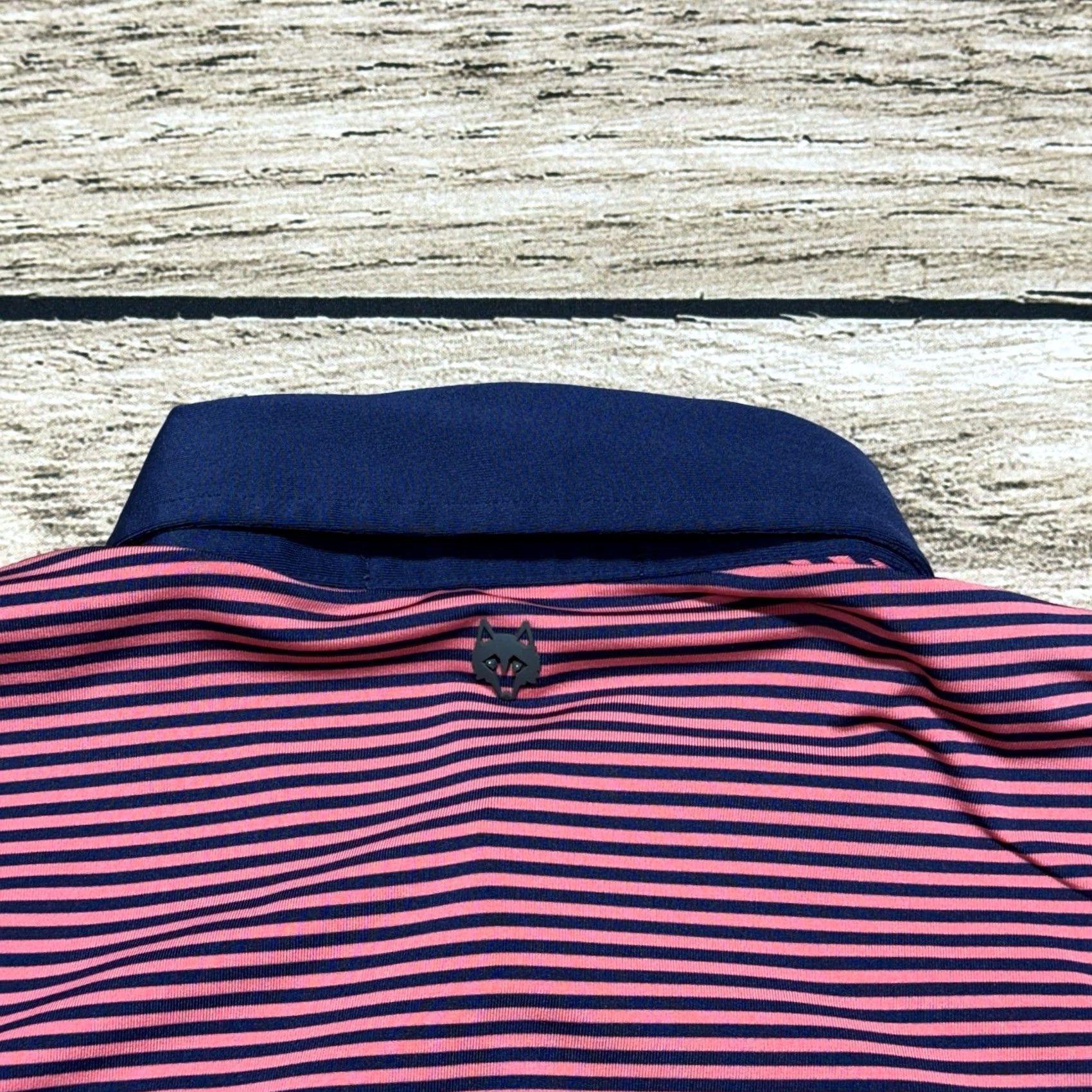 Vintage Greyson Polo Shirt Mens M Pink Blue Striped Wolf Logo Golf Club Stretch Shirt Size US M / EU 48-50 / 2 - 6 Thumbnail