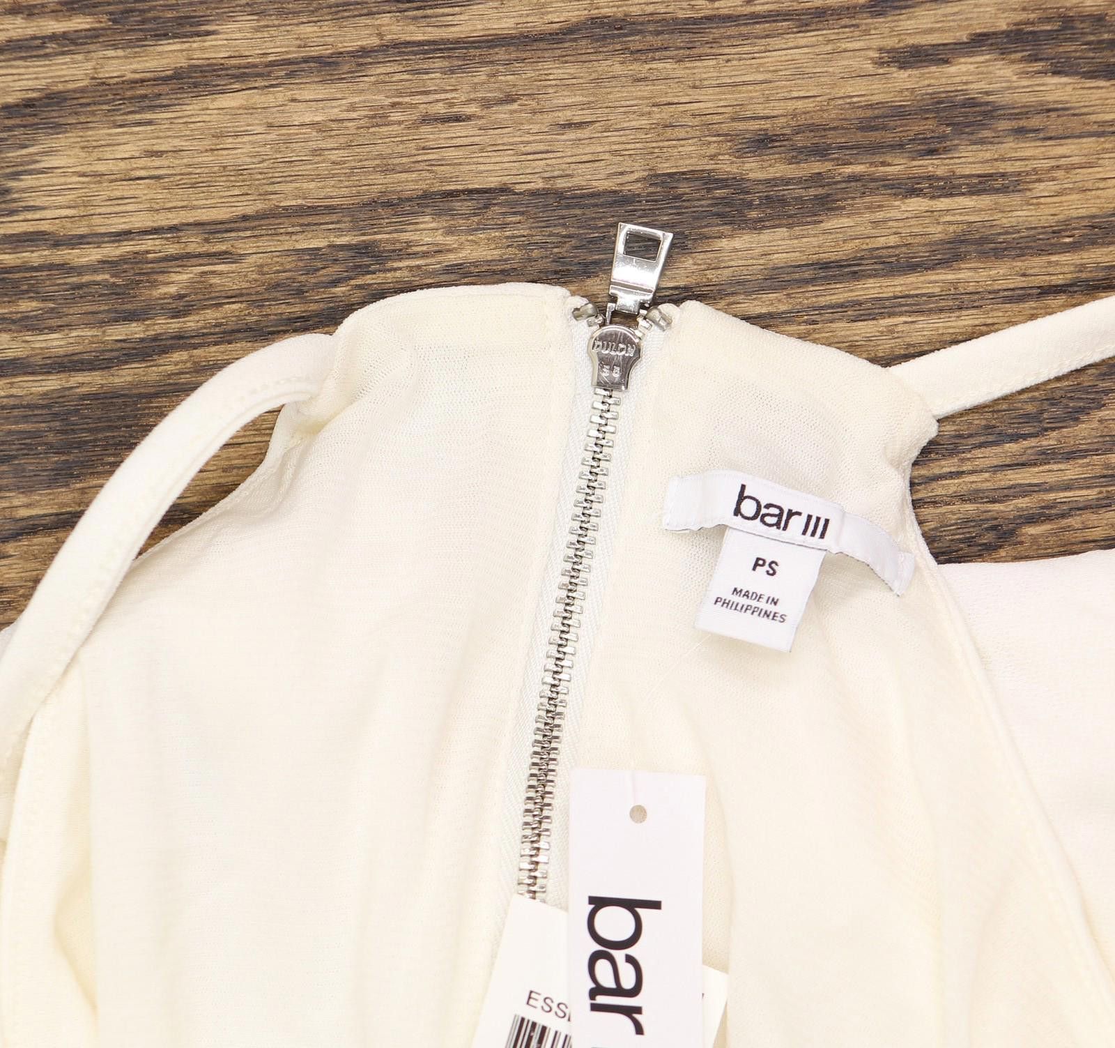 Bar III Nwt Bar Iii Womens Petite Zip Back Top Bright White Ps Size S / US 4 / IT 40 - 5 Thumbnail
