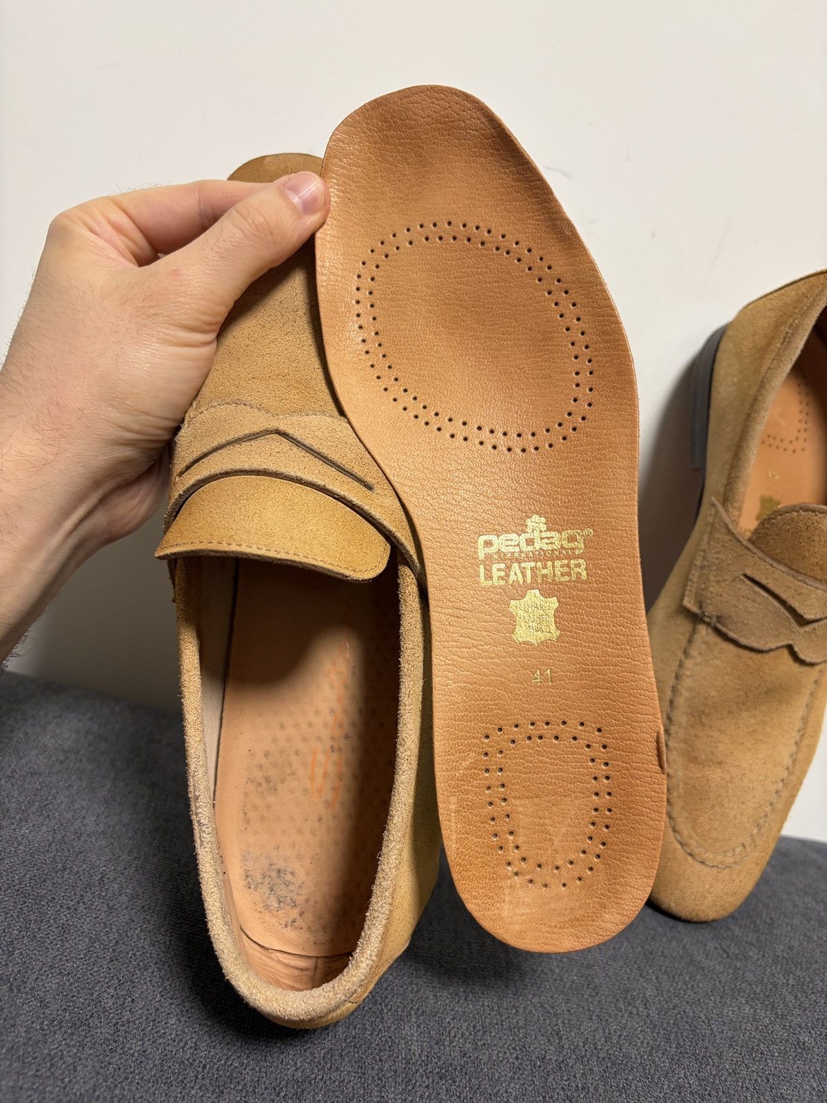 Santoni Santoni Suede Beige Loafers Size US 6.5 / EU 39-40 - 16 Thumbnail