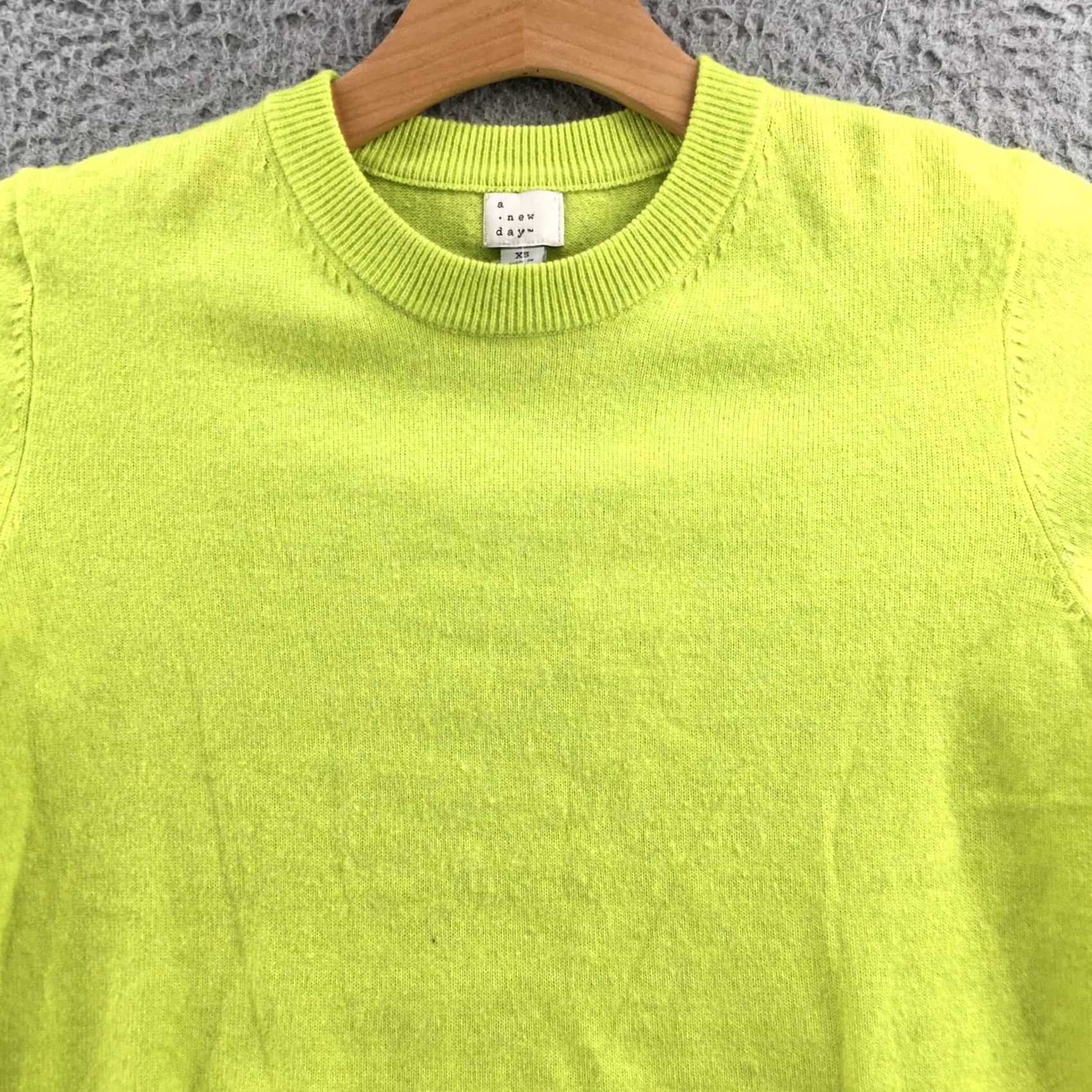 Vintage A New Day Sweater Womens XS Yellow Knitted Pullover Crew Neck Long Sleeve Casual Knit Shirt Pullover Womens XS Yellow Size XS / US 0-2 / IT 36-38 - 2 Thumbnail