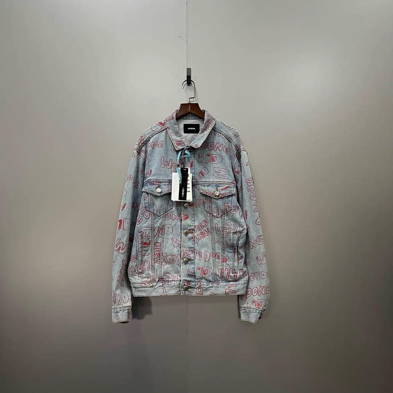 WE11DONE WE11DONE Graffiti Letter Logo Denim Jacket K28 Size US S / EU 44-46 / 1 - 1 Thumbnail
