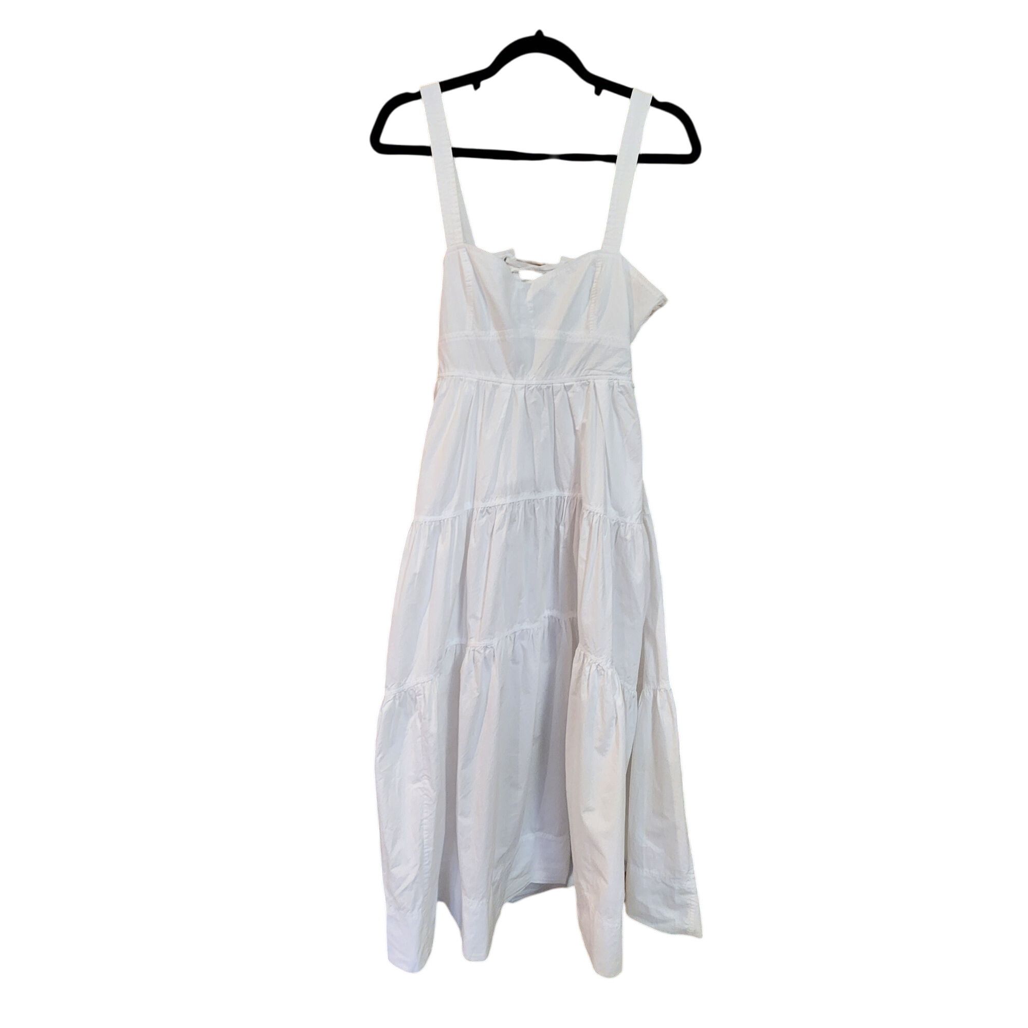 A.L.C. A.L.C. White Tiered Midi Dress With Lace-Up Back & Adjustabl Size M / US 6-8 / IT 42-44 - 3 Thumbnail