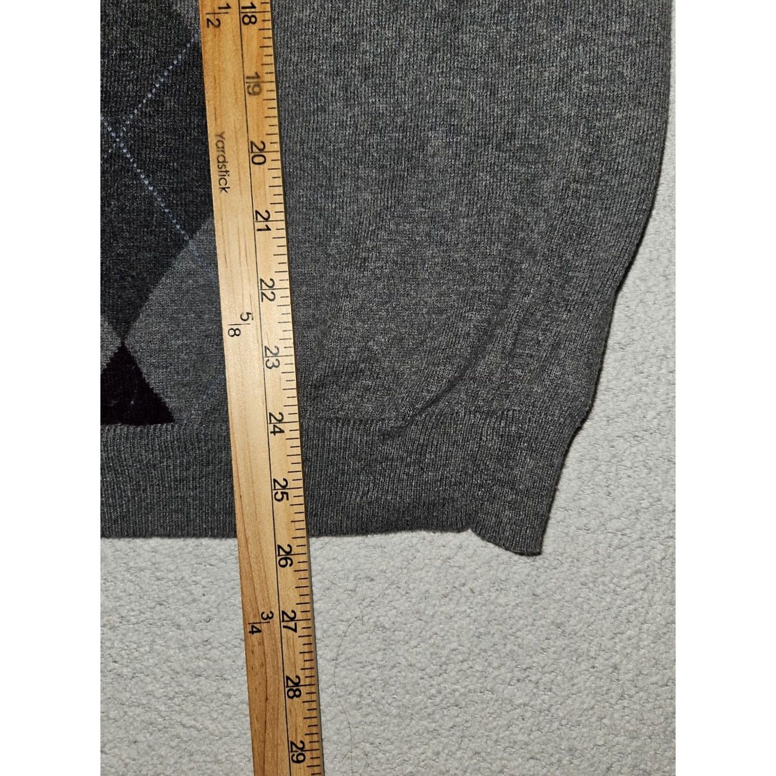 Vintage Sebastian Cooper Sweater Mens Large Gray V-Neck Cotton Cashmere Diamond Print Size US L / EU 52-54 / 3 - 4 Thumbnail