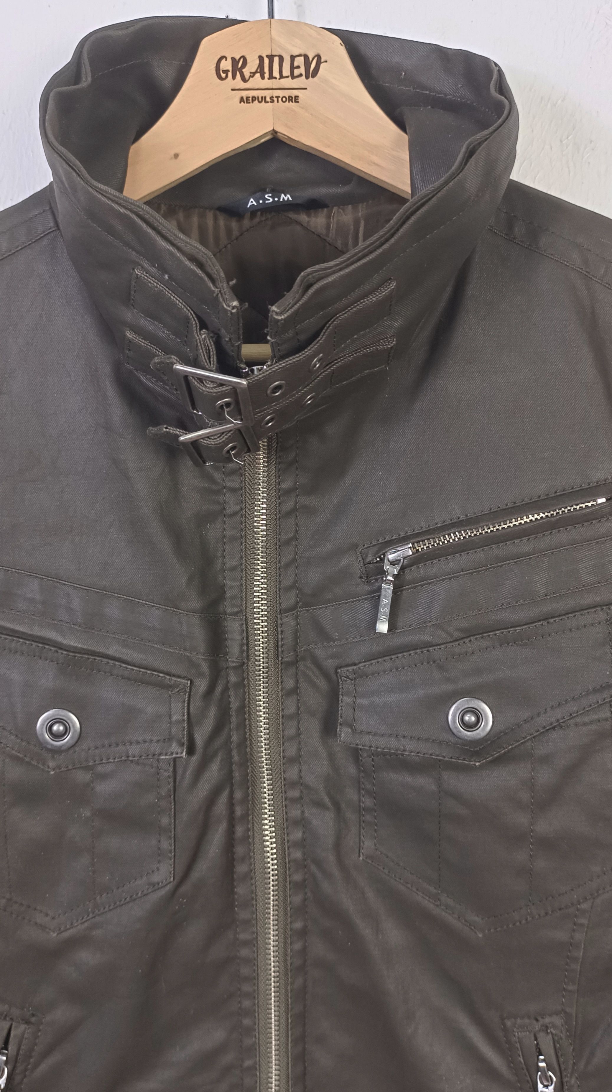 Japanese Brand Atelier Sab Men Wax Jacket Tactical Pocket Size US M / EU 48-50 / 2 - 8 Thumbnail