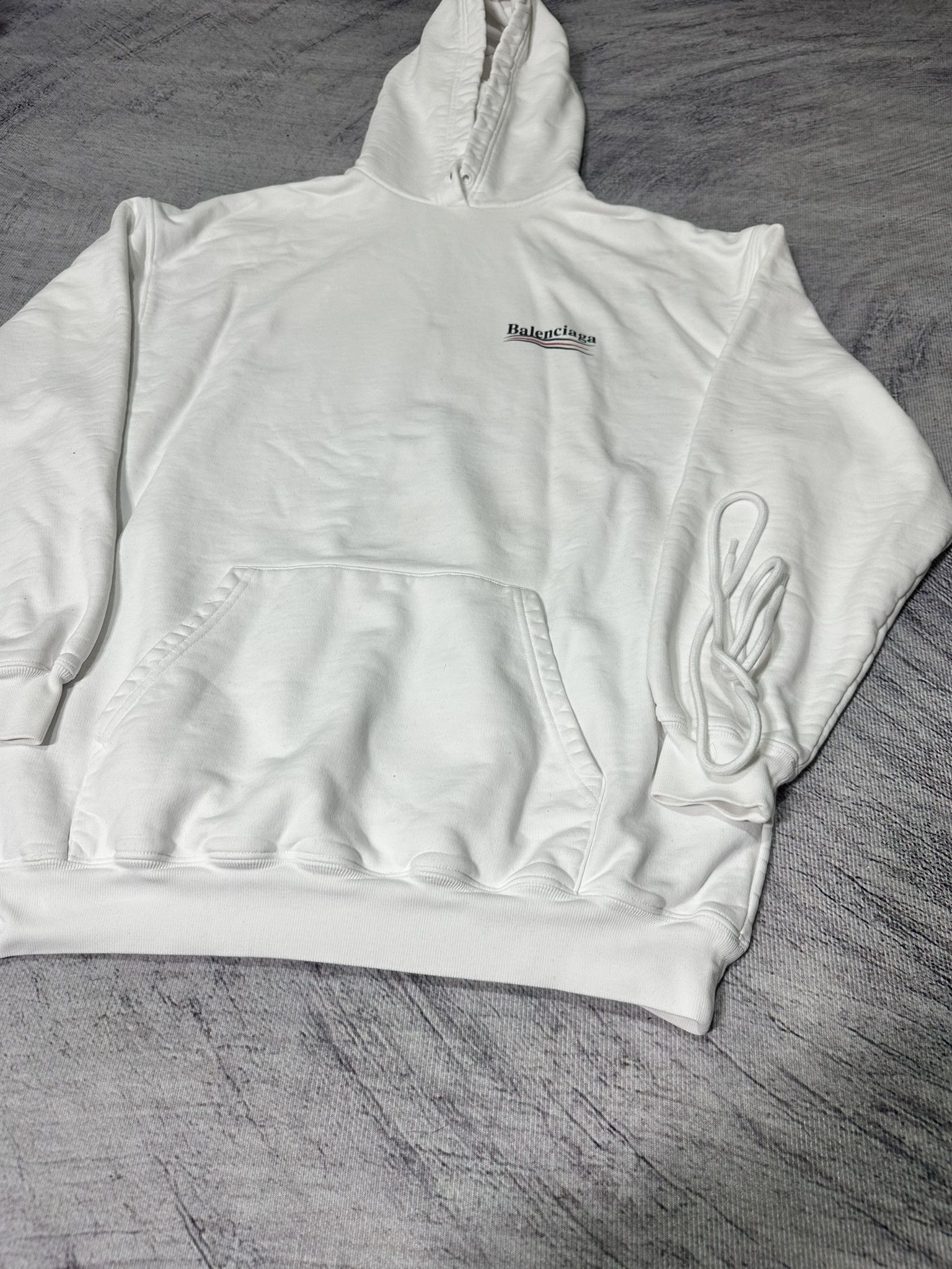 Balenciaga Balenciaga Sweatshirt Political Logo Print White Hoodie Size XS / US 0-2 / IT 36-38 - 12 Thumbnail