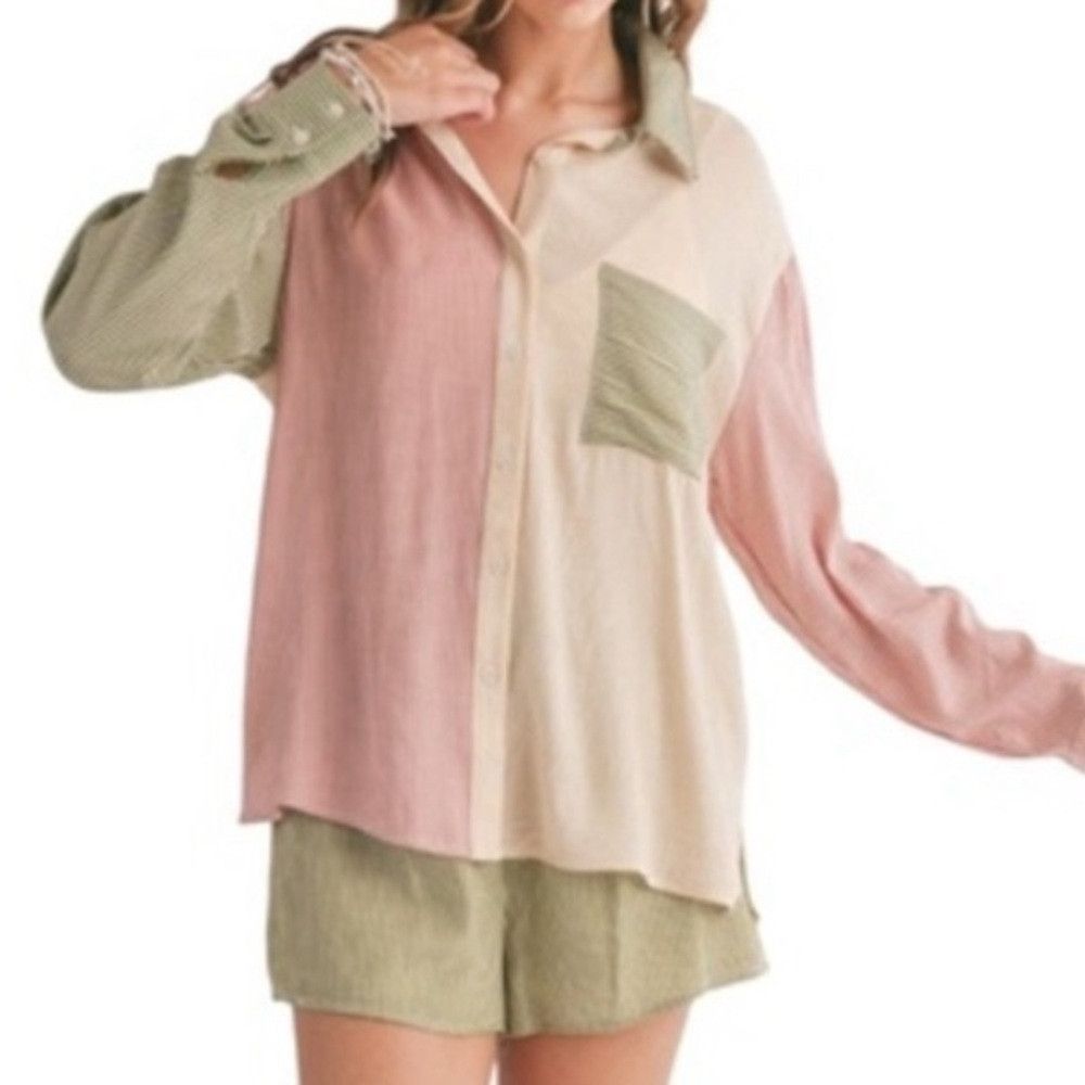 Other Sadie & Sage oasis Colorblock Shirt NWT Size M / US 6-8 / IT 42-44 - 3 Thumbnail