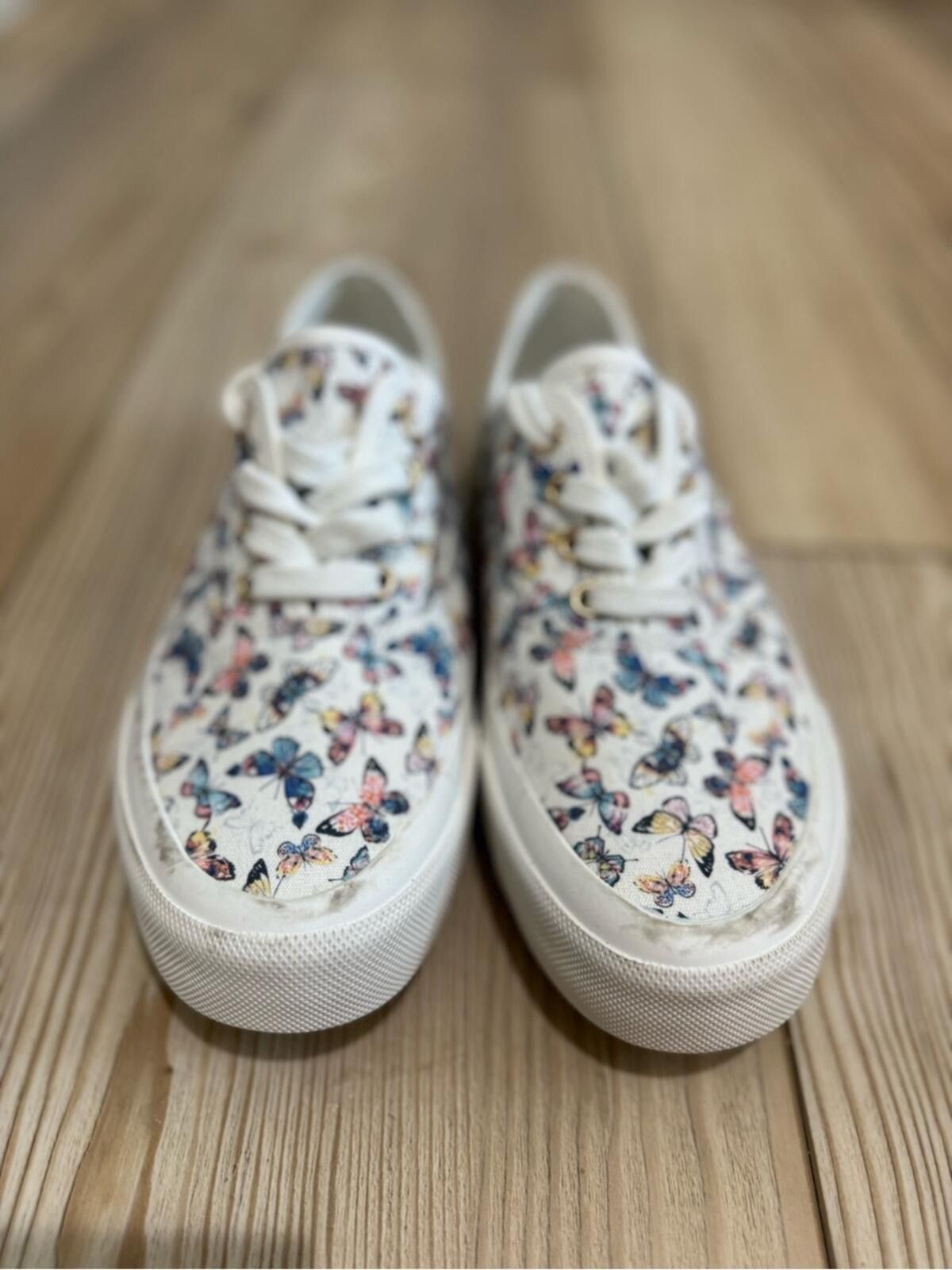 Other Sincerely Jules White Butterfly Canvas Sneakers Size US 6.5 / IT 36.5 - 2 Thumbnail