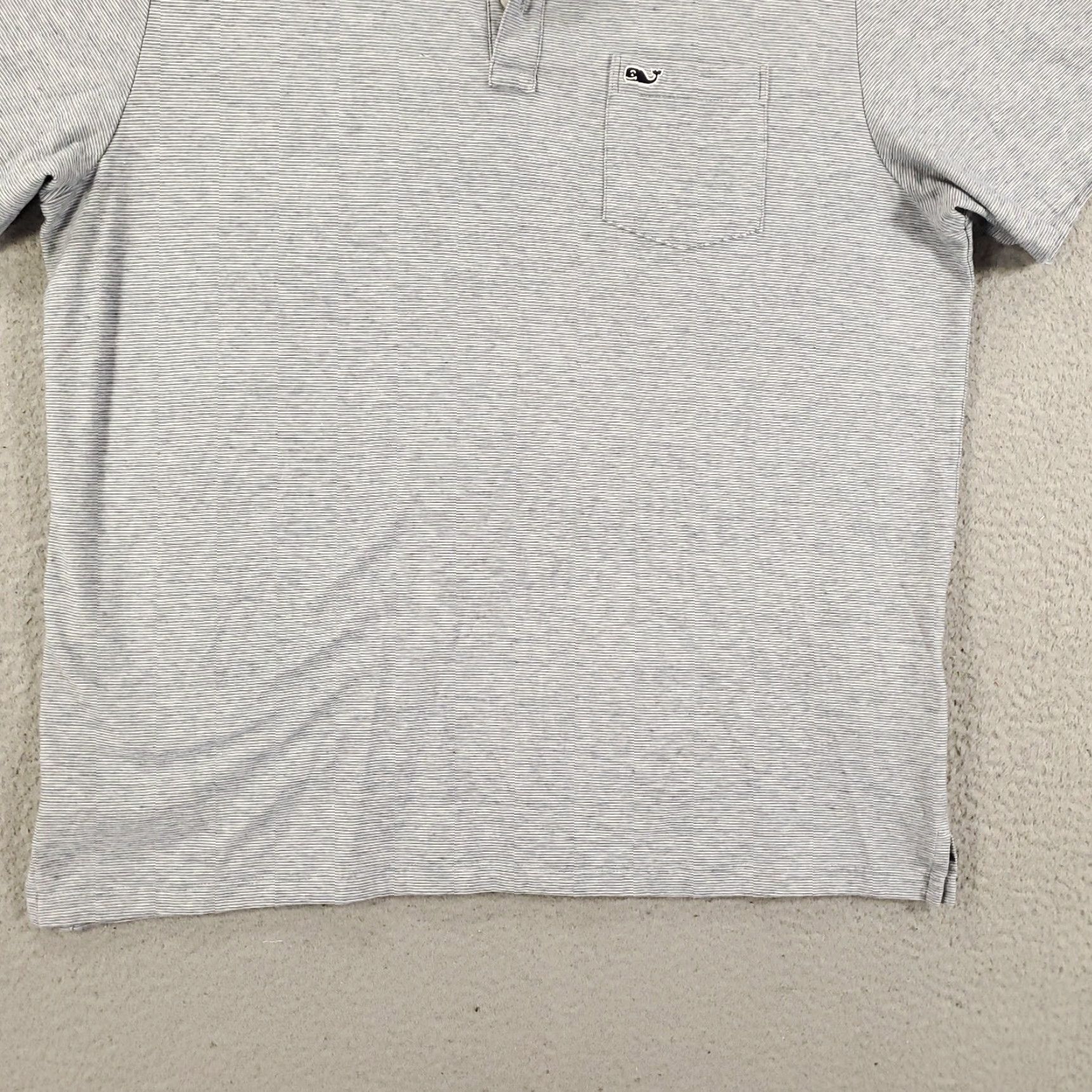 Vineyard Vines Vineyard Vines Polo Shirt Mens L Blue White Striped Knit Cotton Blend Polyester Spandex Casual Golf Stretch Classic Preppy Size US L / EU 52-54 / 3 - 4 Thumbnail