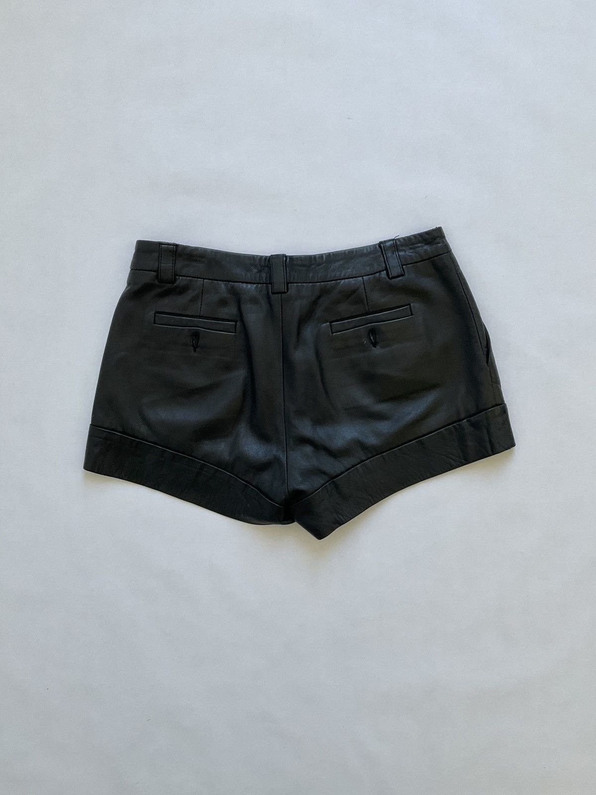 Vintage Black leather shorts with Size 28" / US 6 / IT 42 - 7 Thumbnail