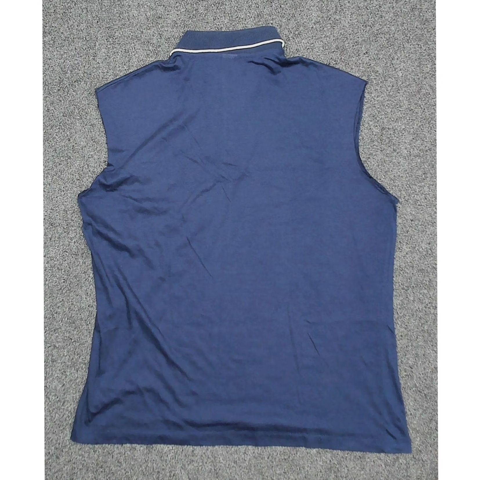 Vintage VINTAGE Navy Blue Sleeveless Polo Shirt Cutoff Single Stitch Mens M 80s Grunge The Garan Man Shirt Size US M / EU 48-50 / 2 - 4 Thumbnail