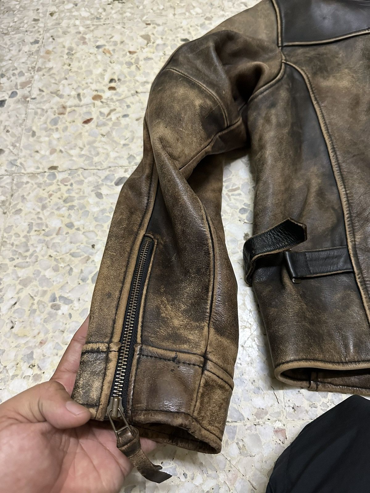 Other Real Leather Cafe Racer Jacket Biker Jacket Flame Stlye Size US L / EU 52-54 / 3 - 12 Thumbnail