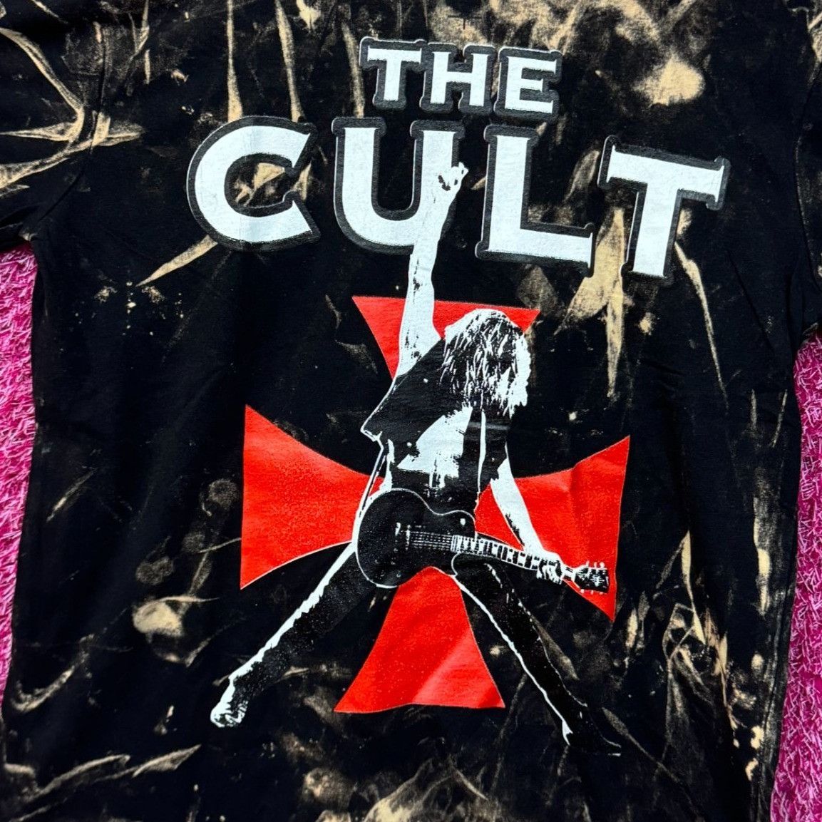 Band Tees The Cult Sonic Temple Goth Show at the Greek Bleach Dye smal Size US S / EU 44-46 / 1 - 2 Thumbnail